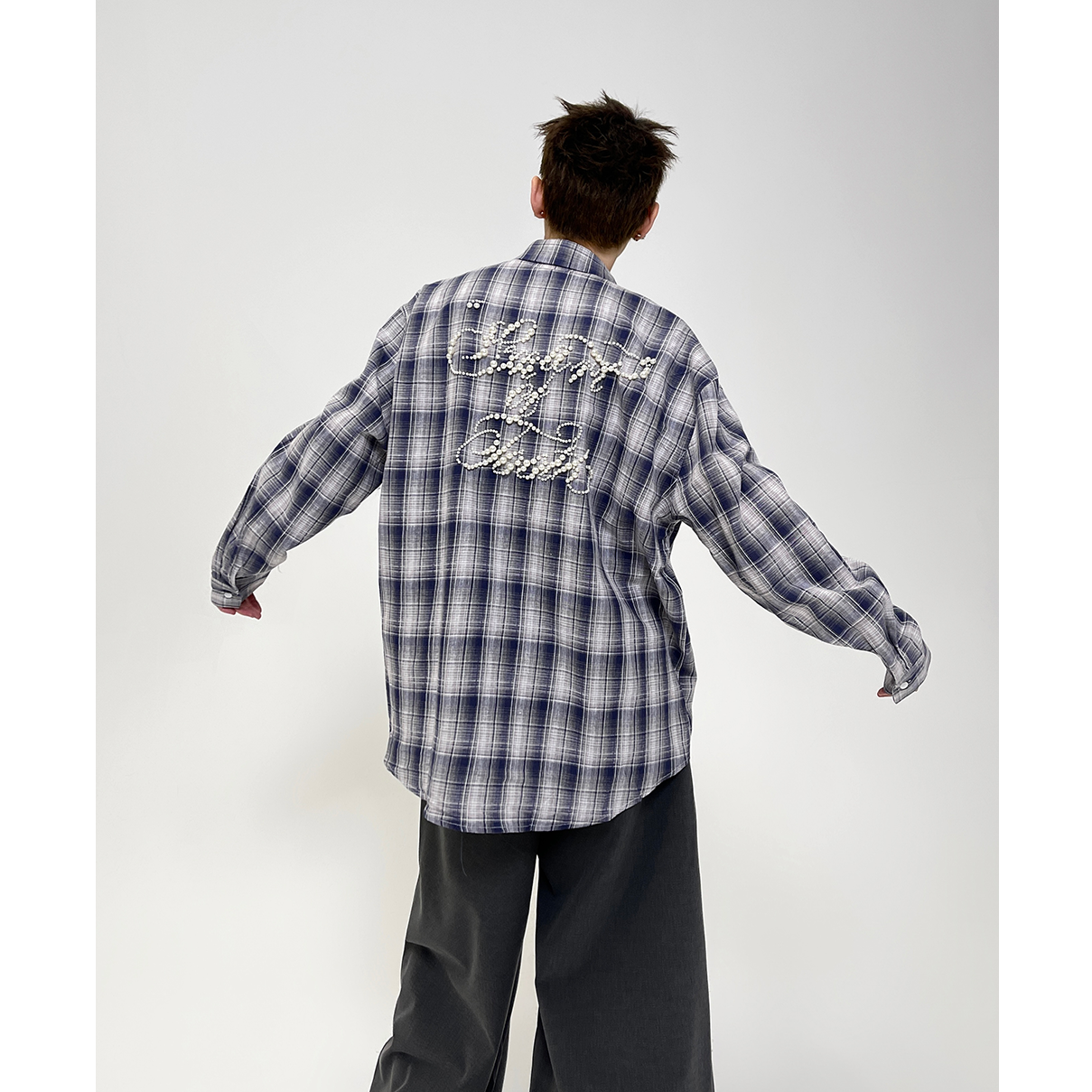 Pearl Design Plaid Shirt EAT089