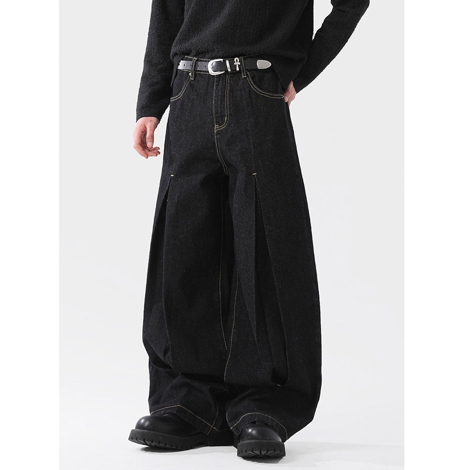 Split Design Wide Scimitar Jeans MB7334