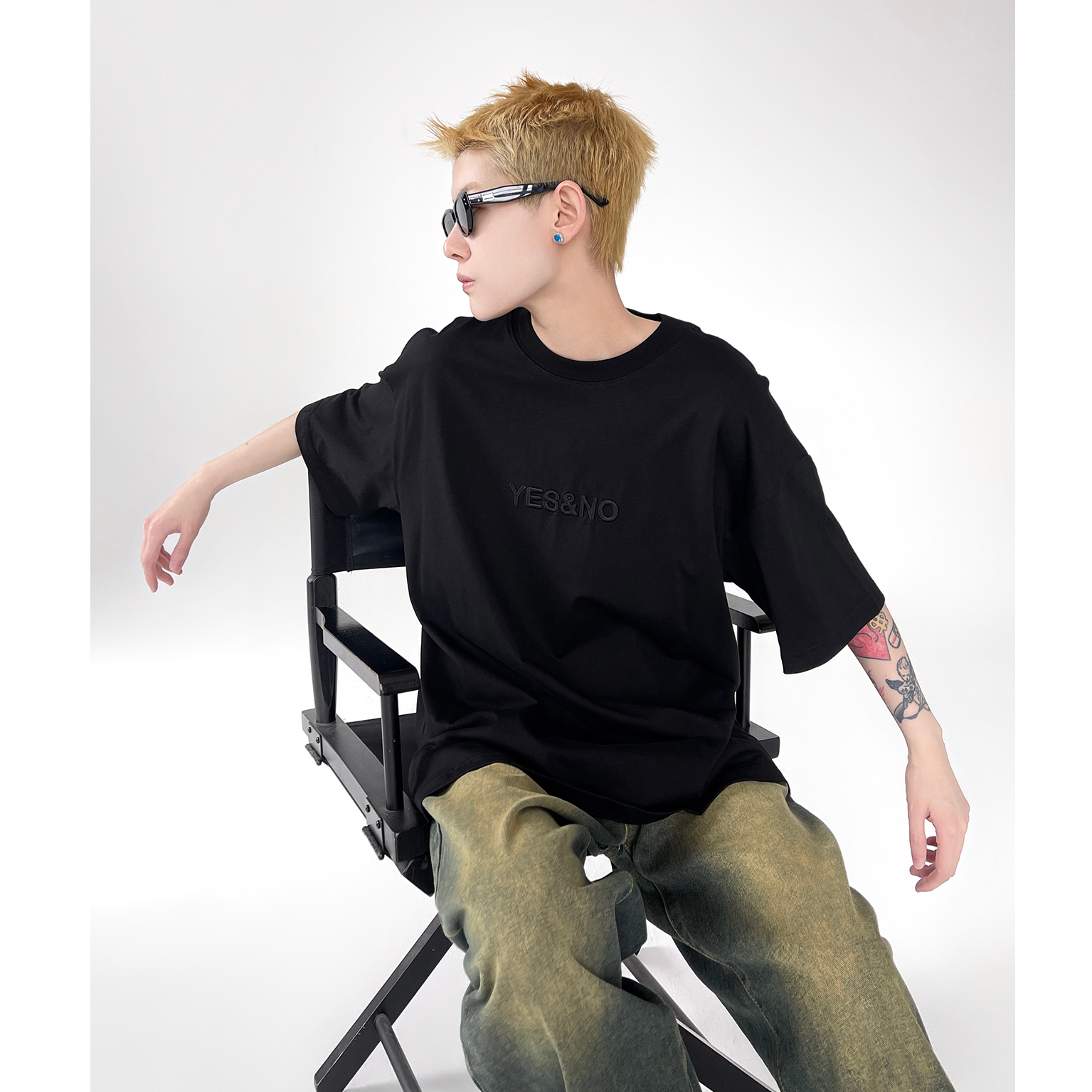 Appliqué Embroidered Loose Street T-shirt EAT009