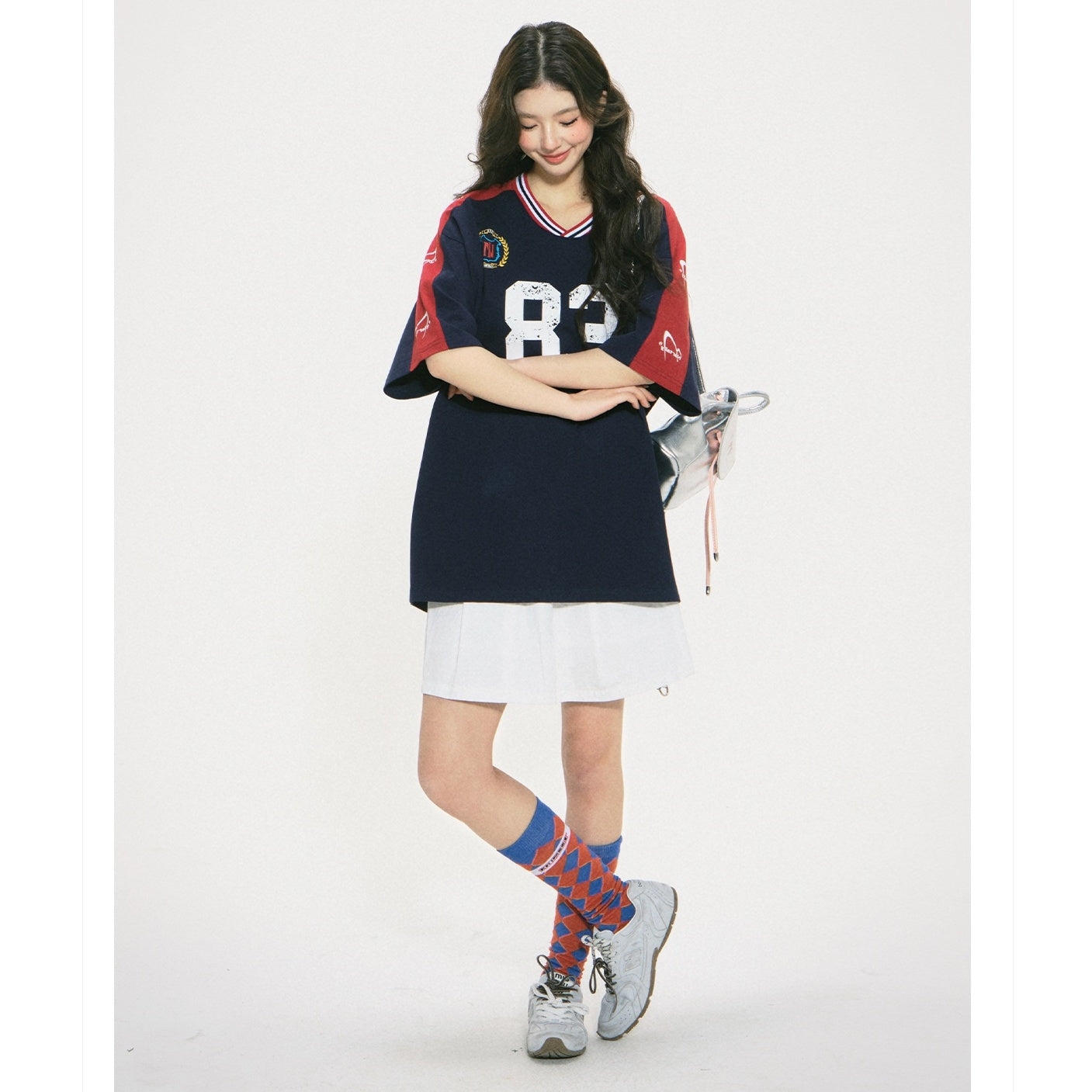 Contrast Stitching V-Neck T-Shirt NA7012