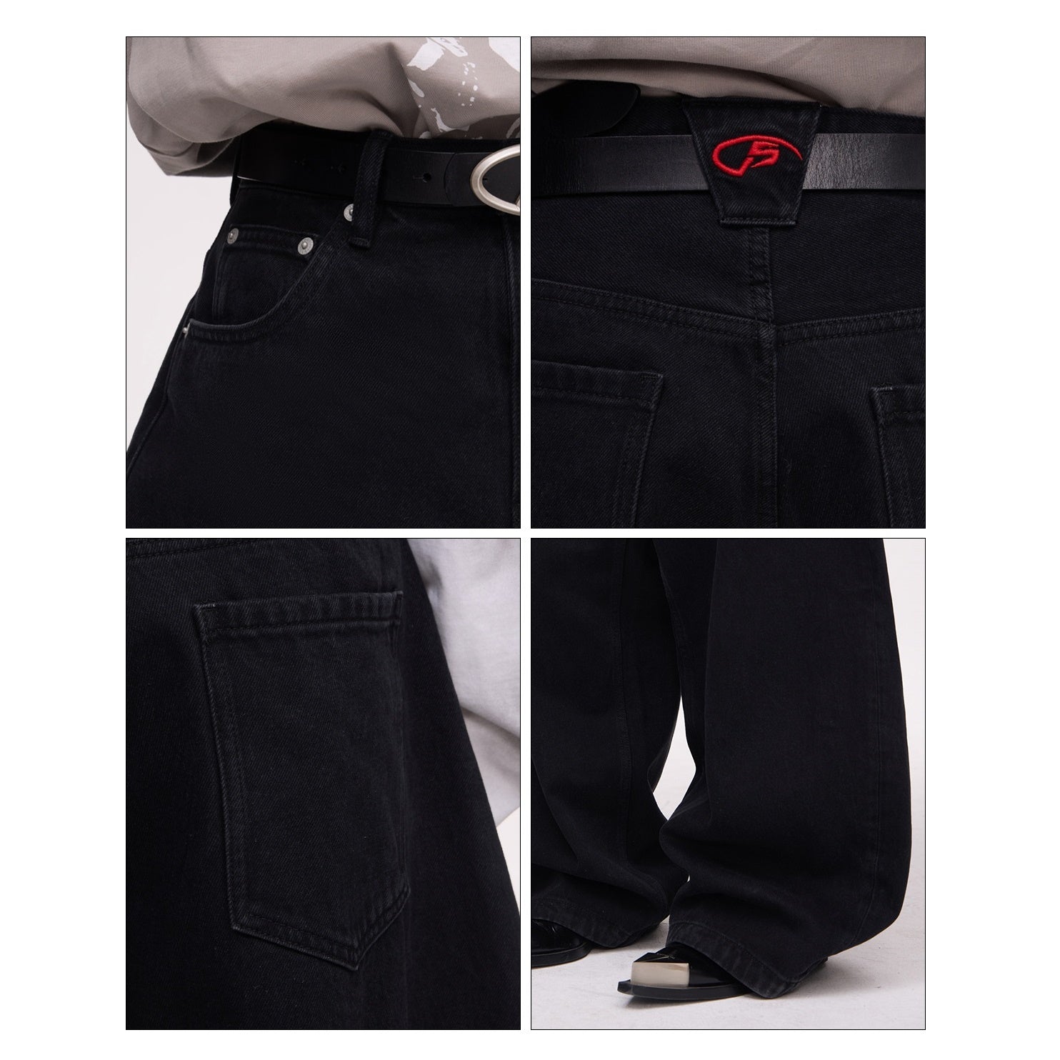 Basic Wide Barrel Leg Jeans MB7325