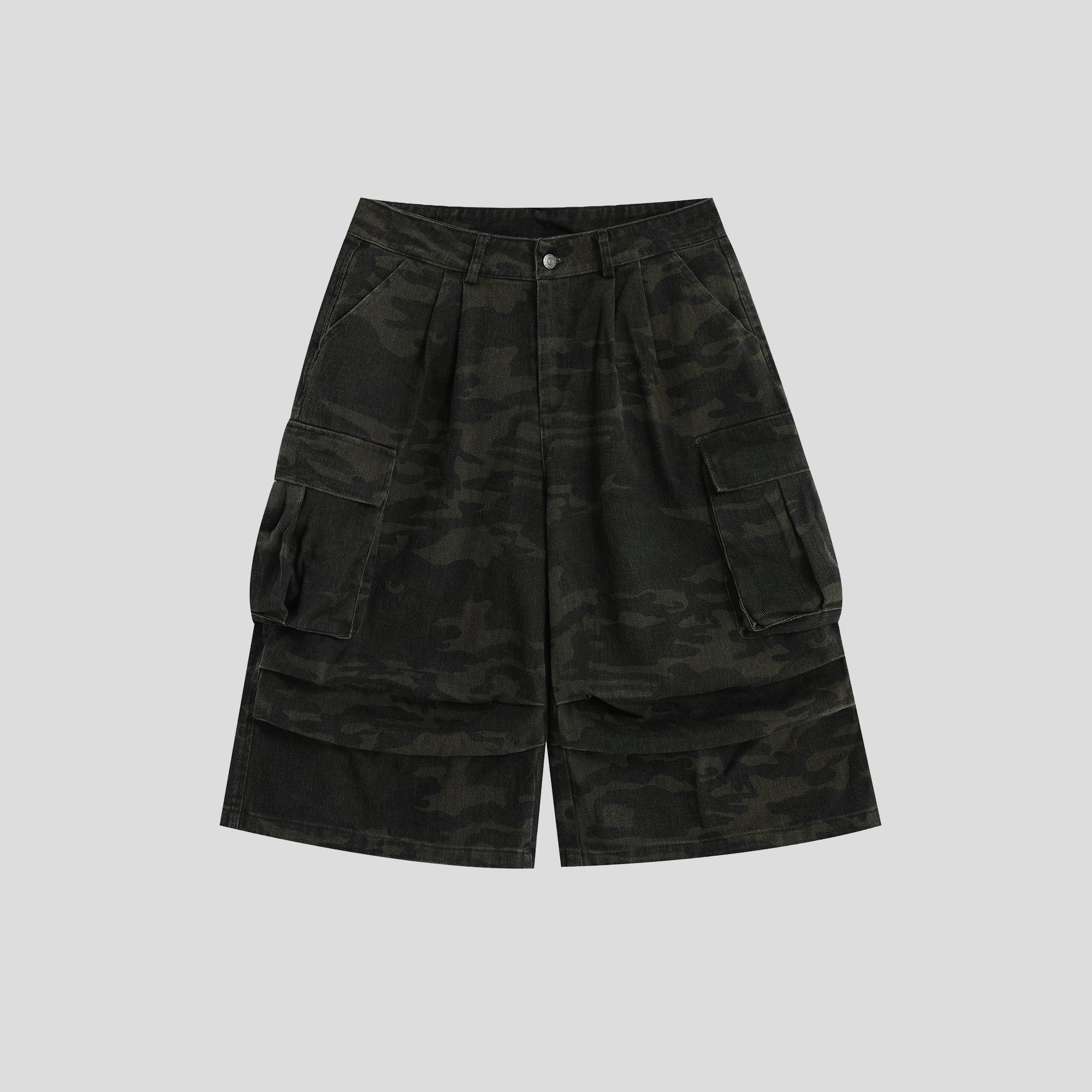 Camouflage Loose Washed Cropped Cargo Pants IN7023