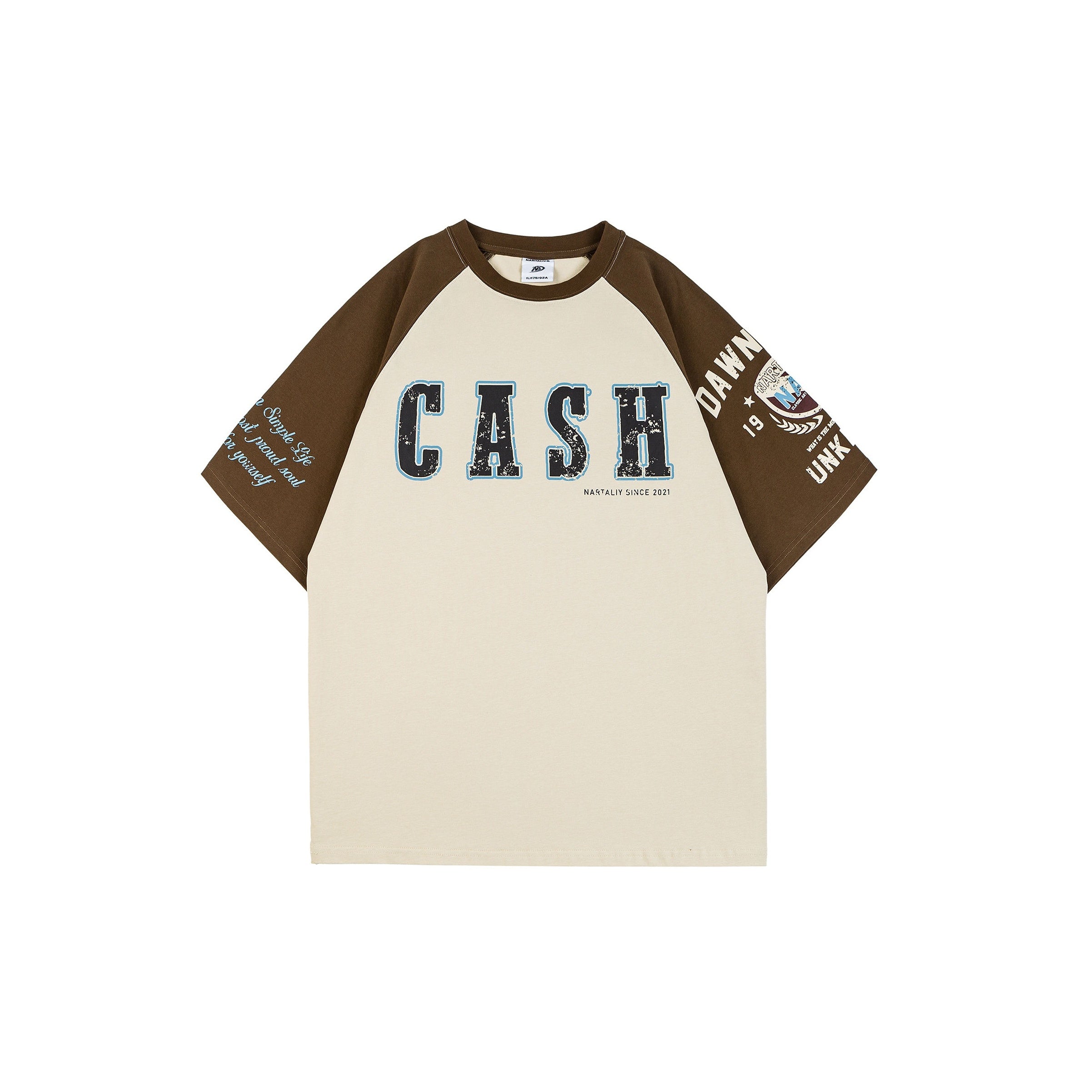 Contrasting Panel Raglan Sleeve T-shirt NA7013