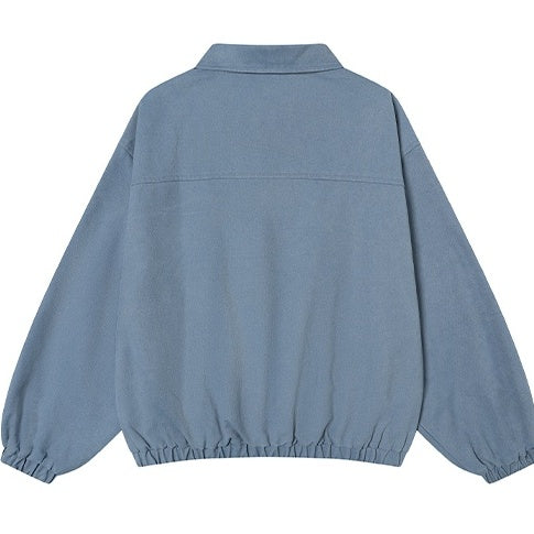 Polo Collar College Style Loose Pullover MB7346