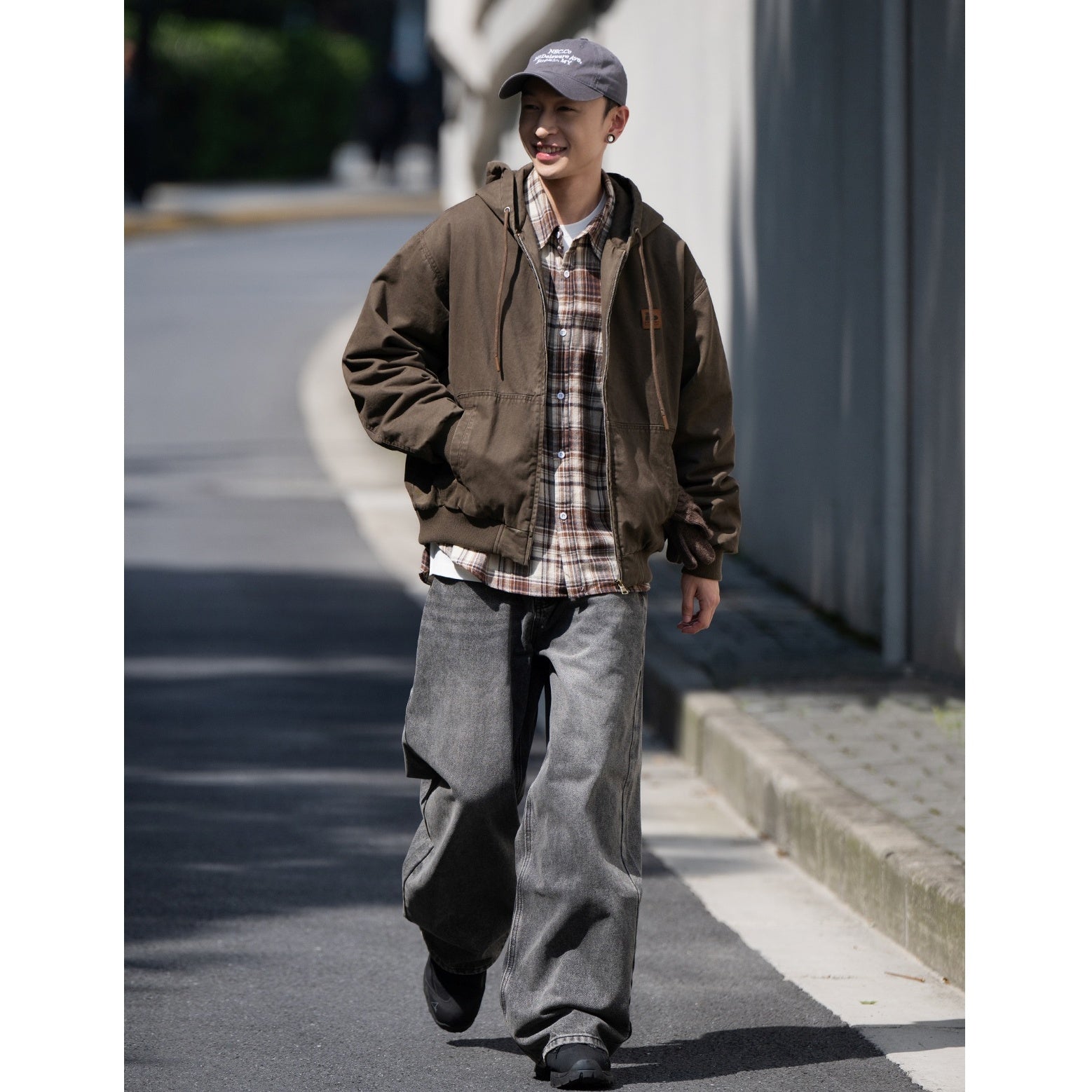 Washed Loose Straight Jeans BI2014