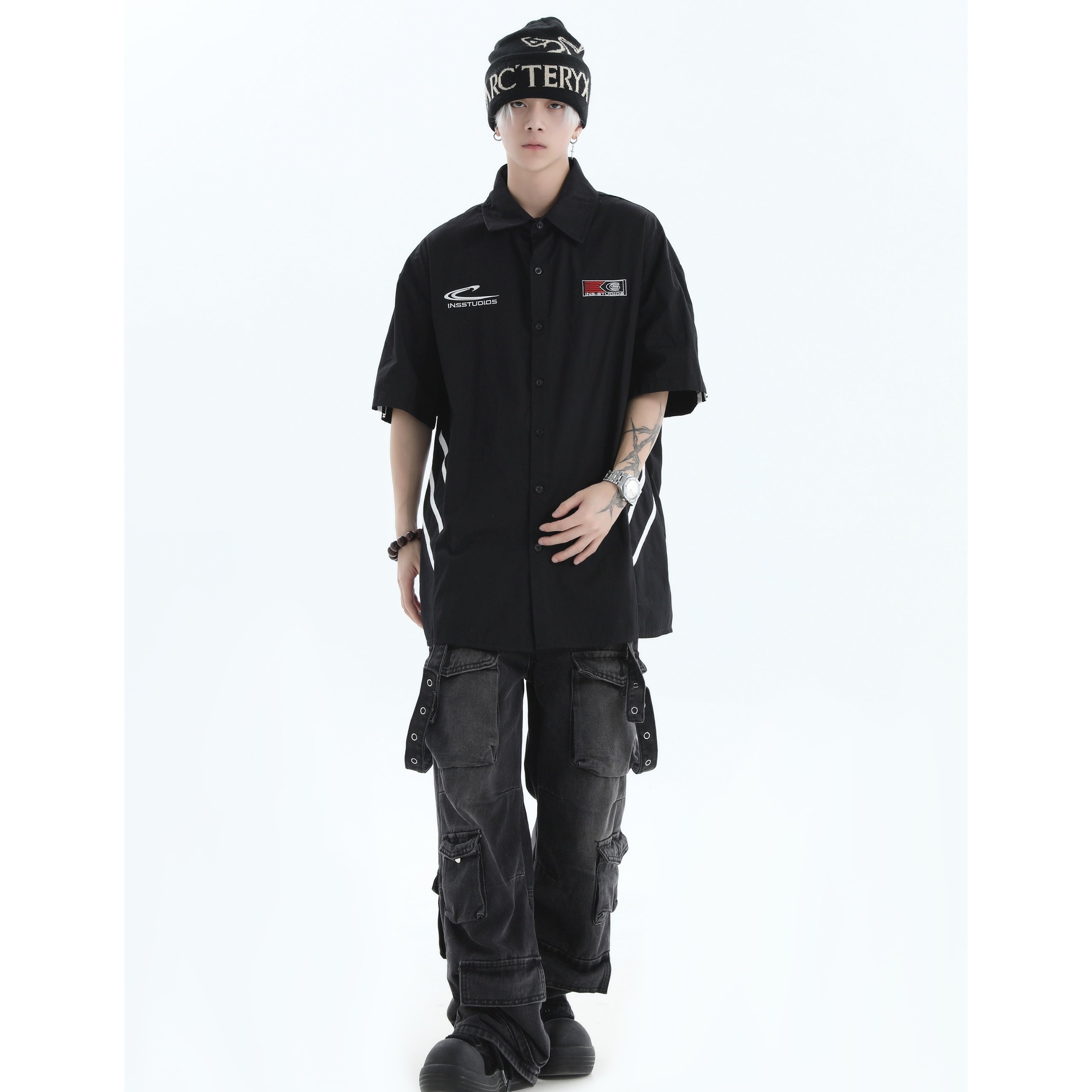 Three-Bar Stitched Racing Style Shirt IN7048