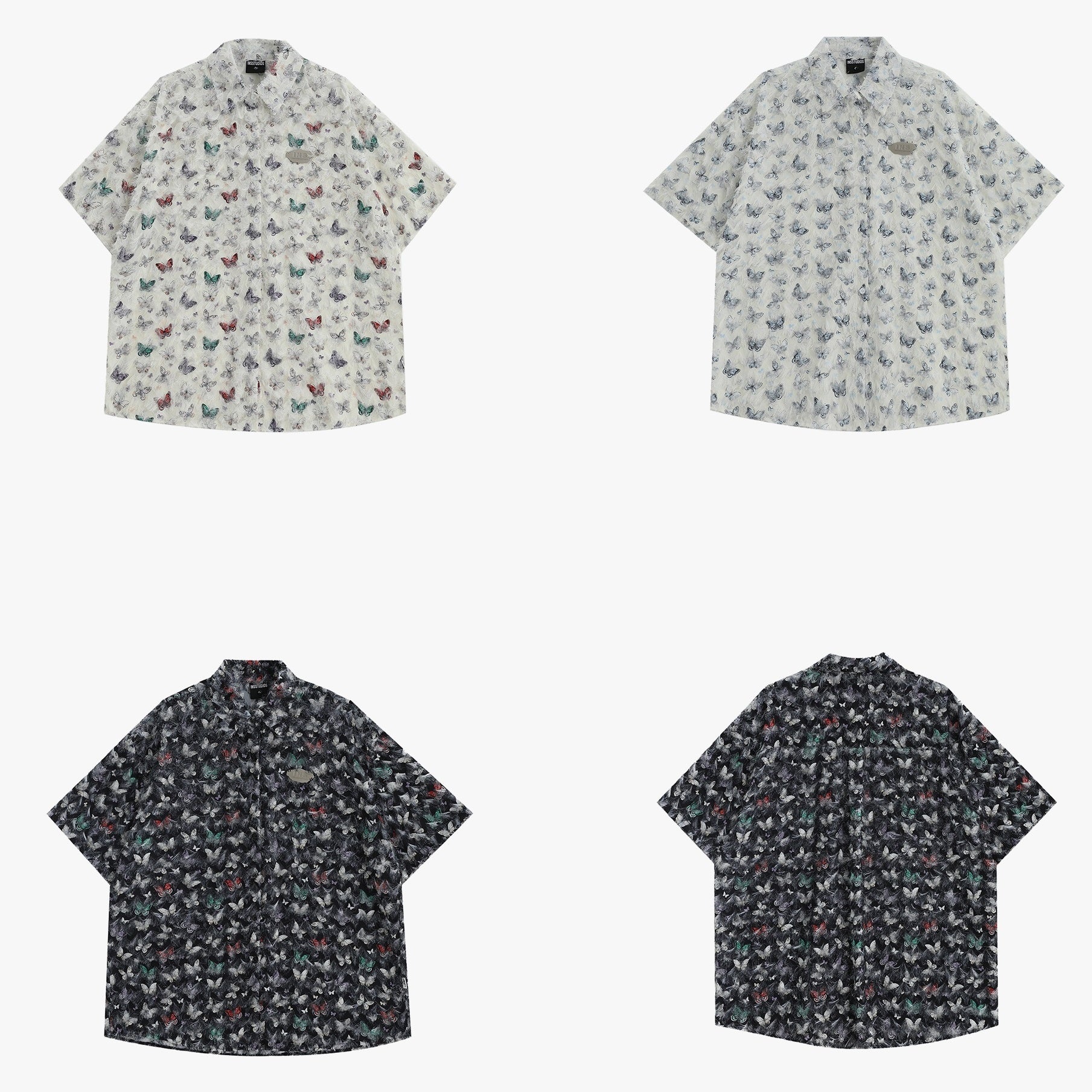Shaggy Touch Butterfly Short Sleeve Shirt IN7035
