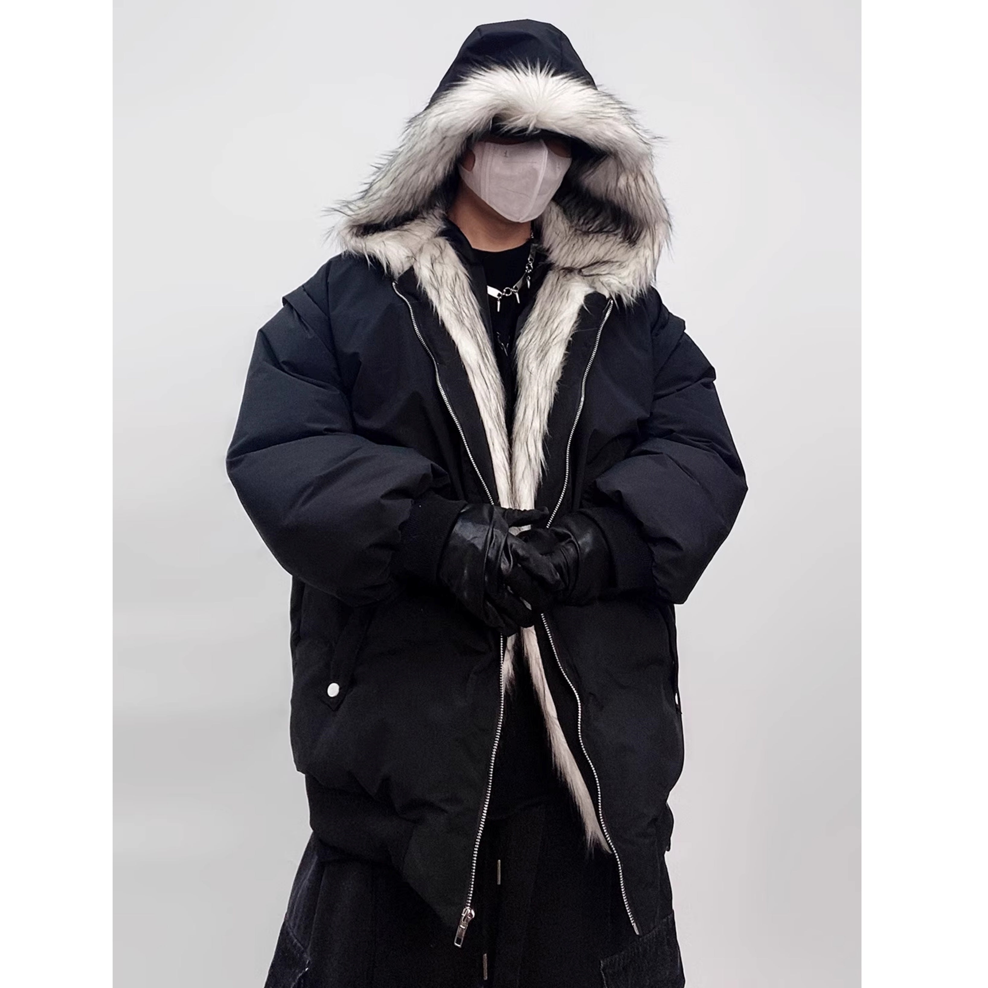 Fur Stitch Hooded Padded Jacket UU7022