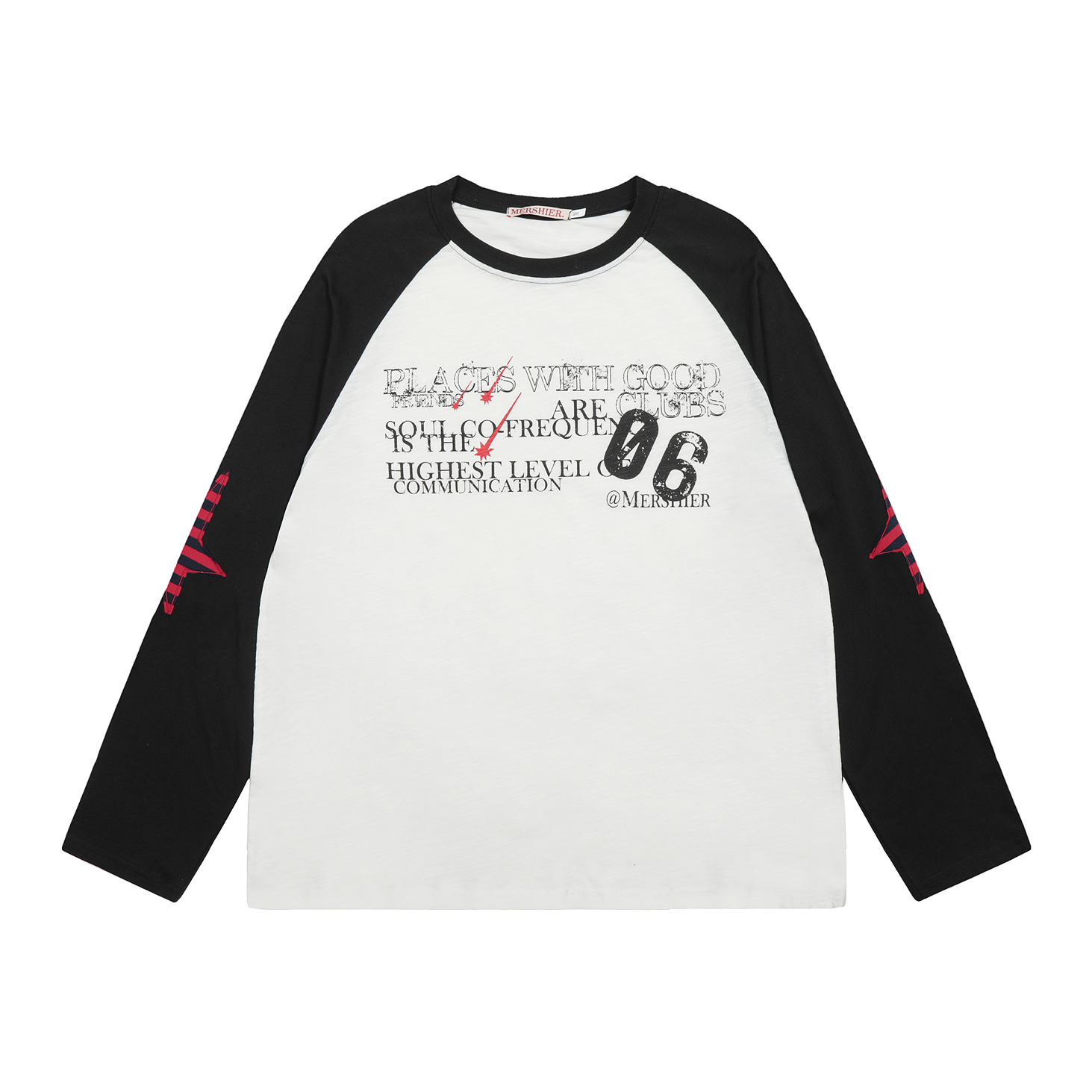 Printed Raglan Long Sleeve T-Shirt EAT075