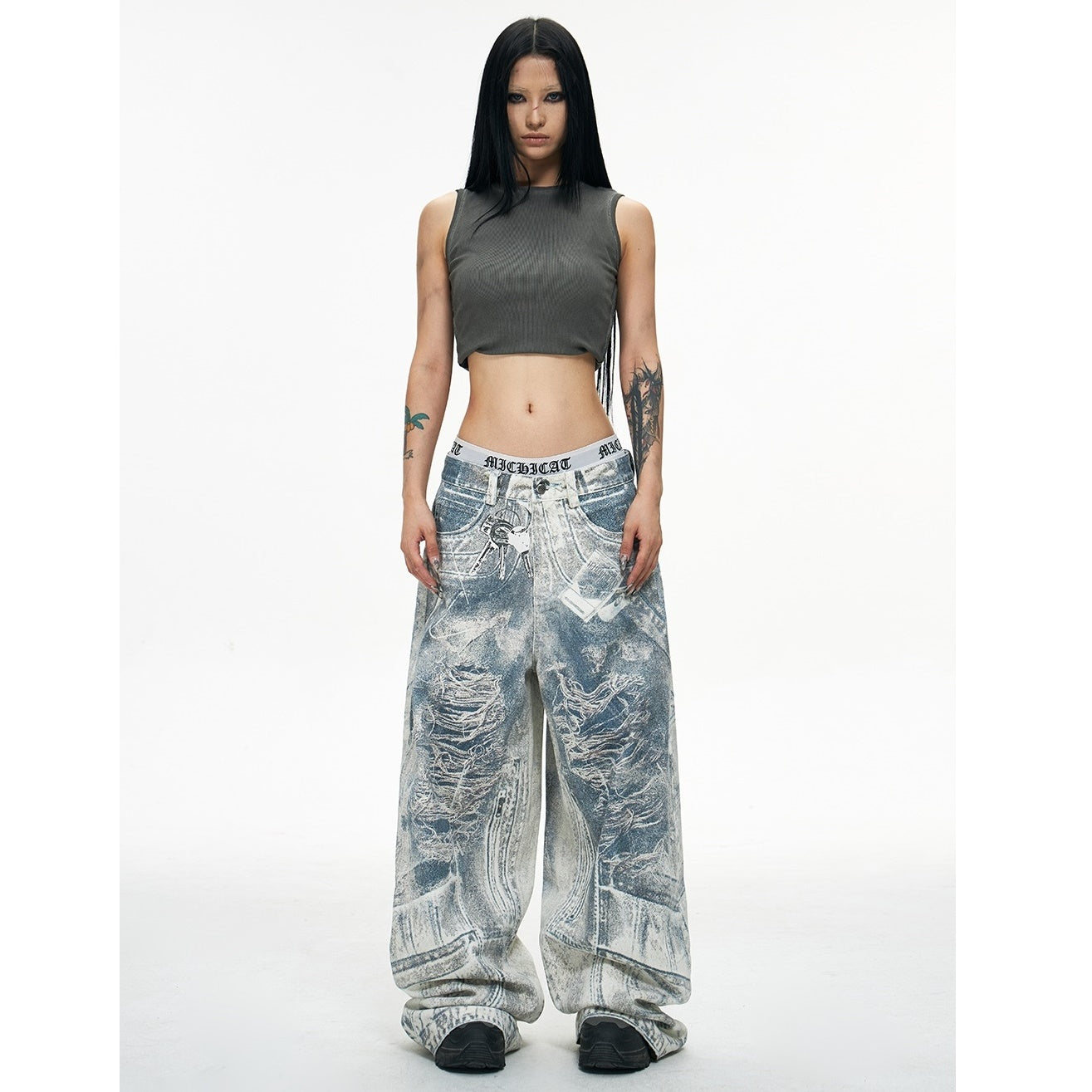 3D Printed Key Chain Digital Conley Print Baggy Jeans MB7022