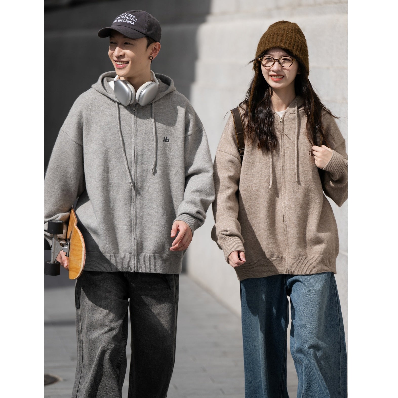 Hooded Knitted Zip Cardigan BI2012