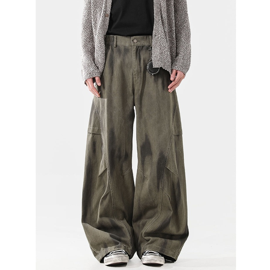 Pleated Dirty Dyed Loose Pants MB7336