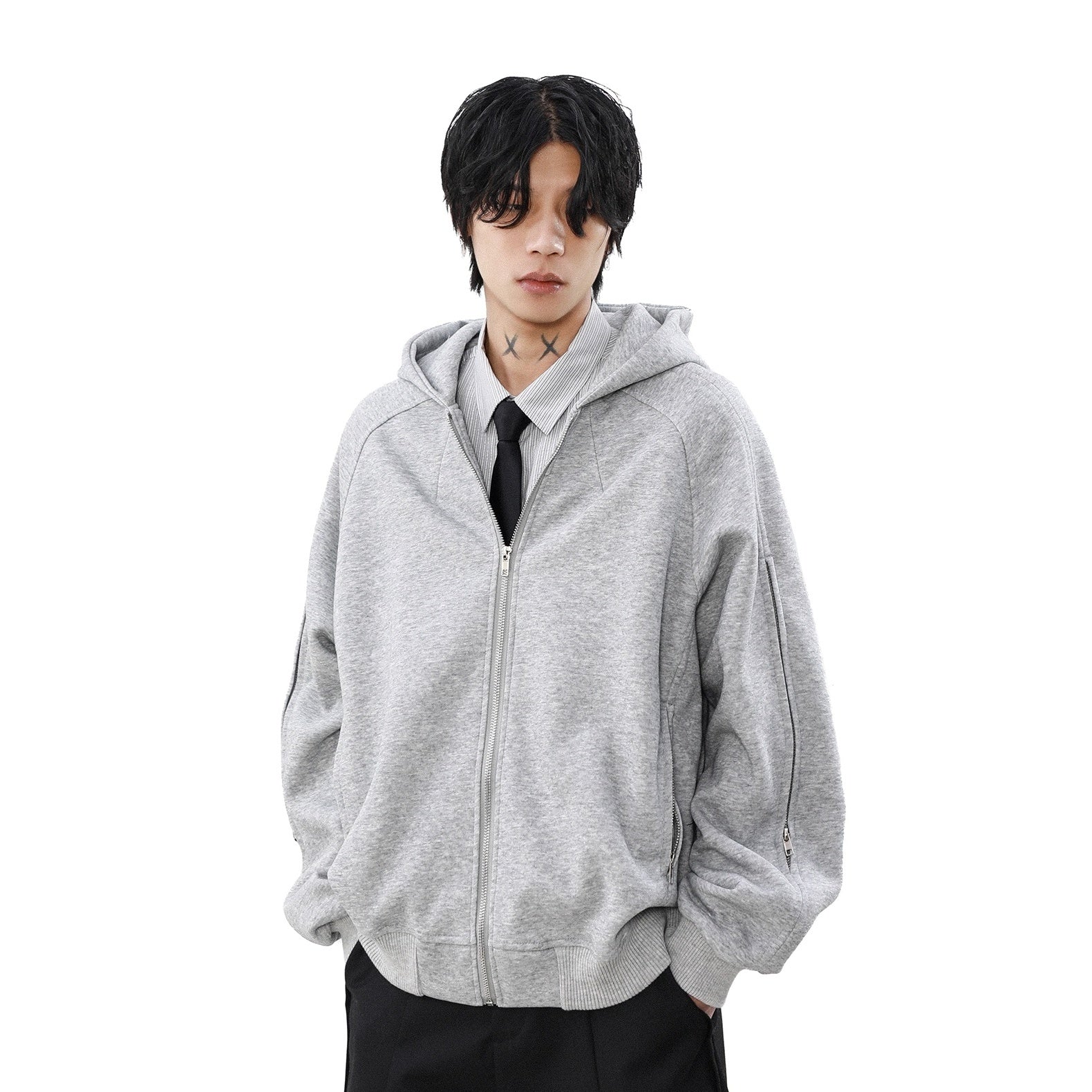 Washed Hooded Zipper Jacket MB7331