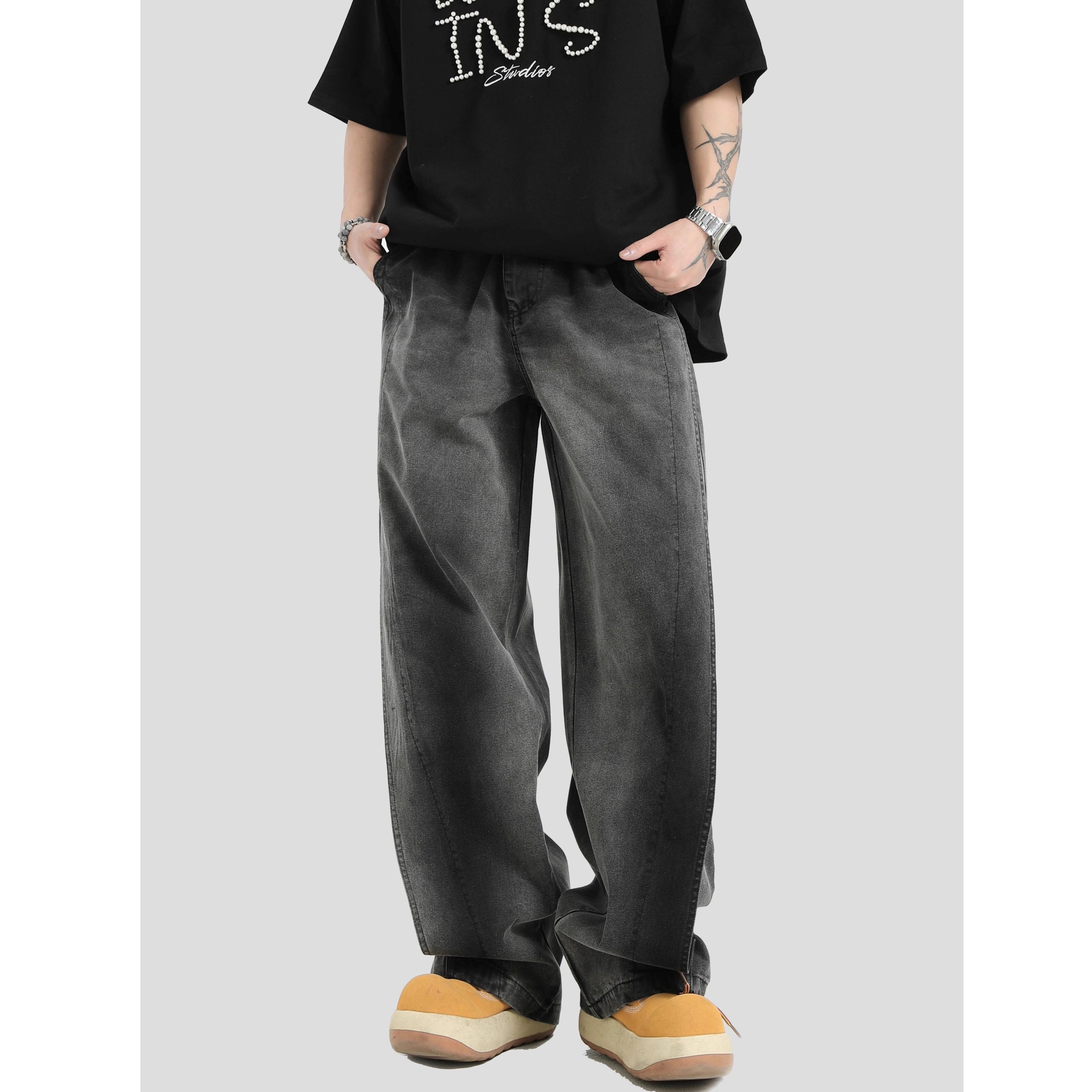 Gradient Smudge Wash Loose Jeans IN7058