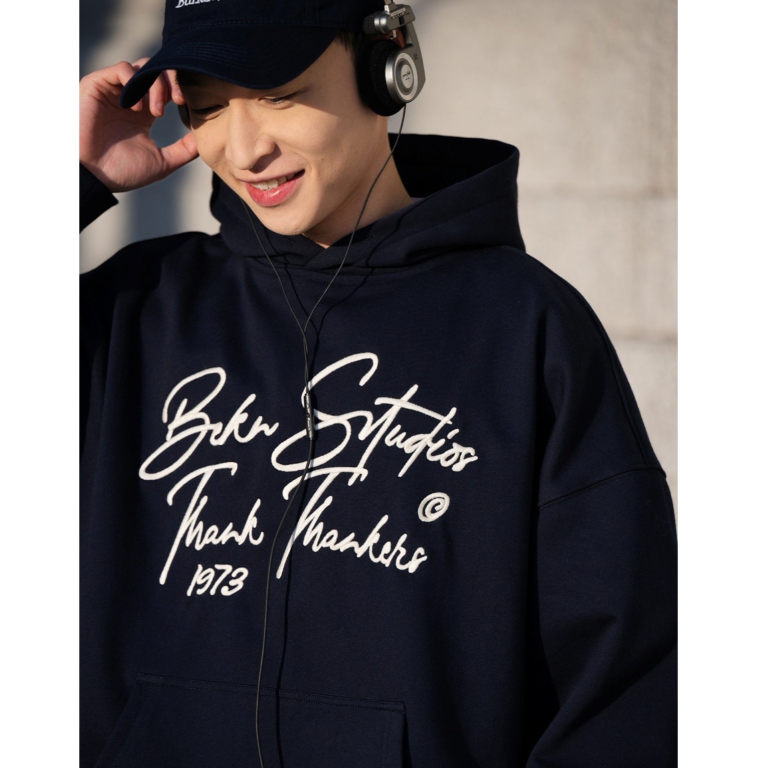 Letter Embroidered Print Hoodie BI2003