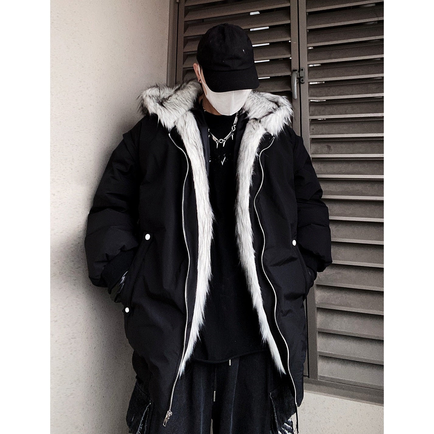 Fur Stitch Hooded Padded Jacket UU7022