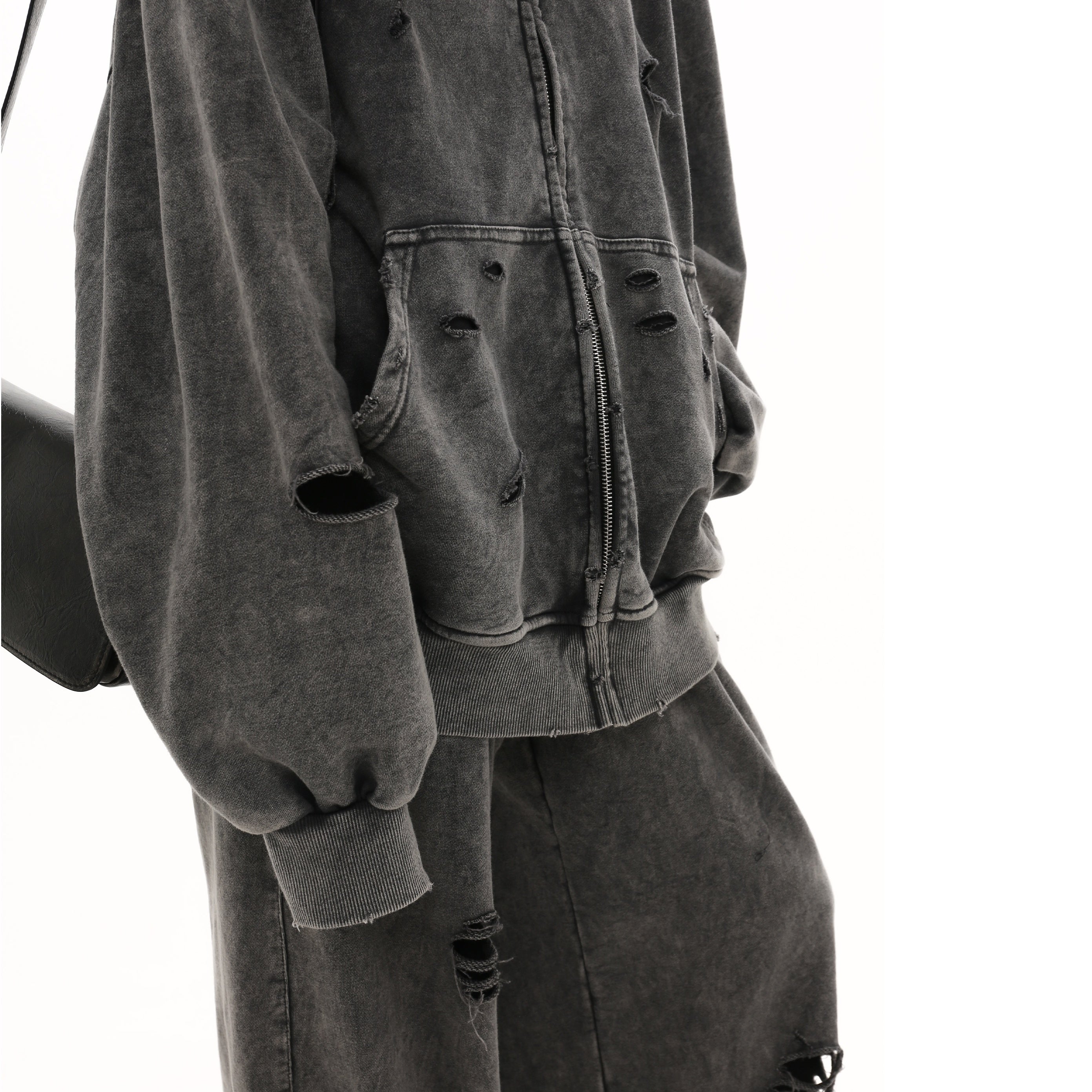 【上下別売り】Distressed Ripped Hooded Jacket MB7329
