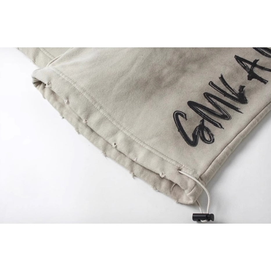 【上下別売り】Street Rubbing Dirty Graffiti Sweat Pants MR026