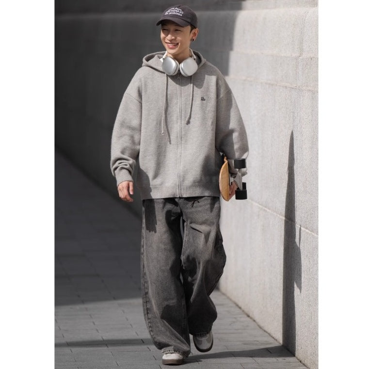 Washed Loose Straight Jeans BI2014