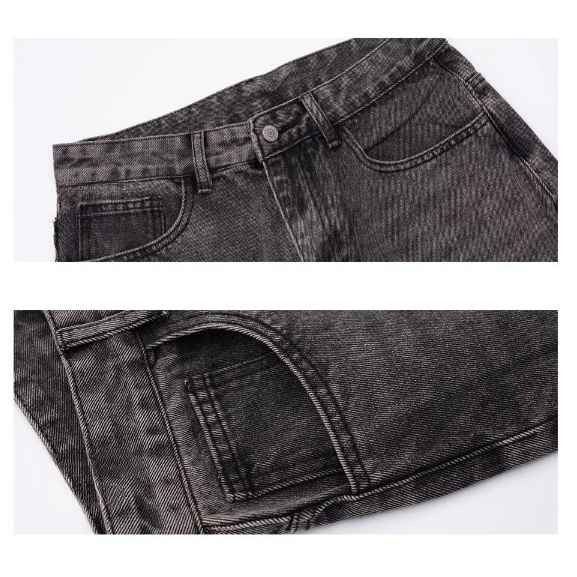 Washed Loose Straight Jeans BI2014
