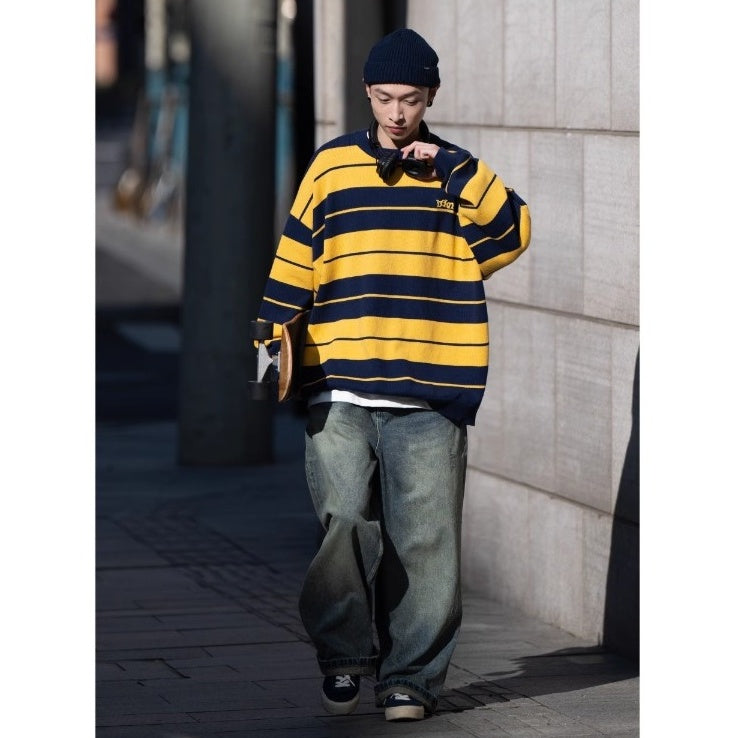 Washed Loose Straight Jeans BI2029