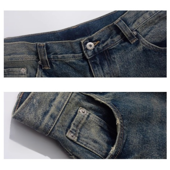 Washed Loose Straight Jeans BI2029
