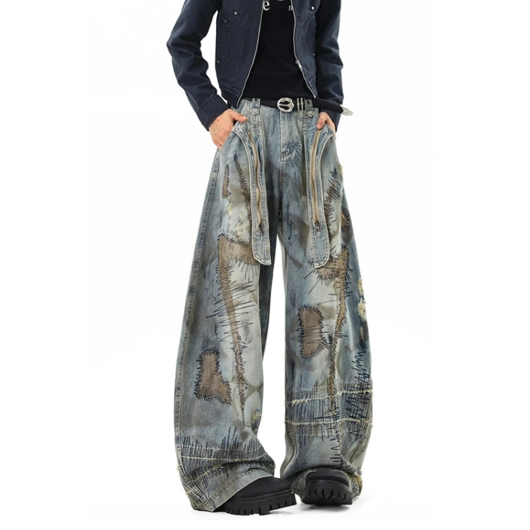 Heavy Stitch Washed Curved Jeans MB7422