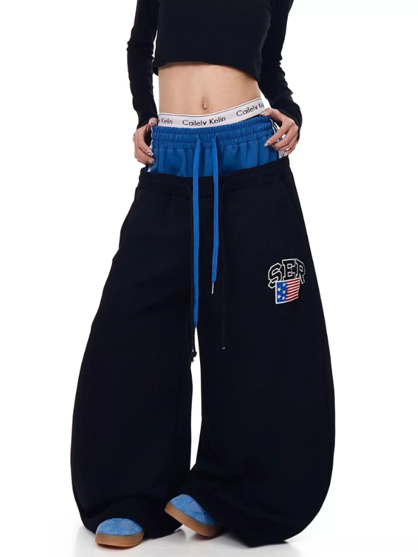 Layered-Waist Logo Buggy Sweat Pants MB7455