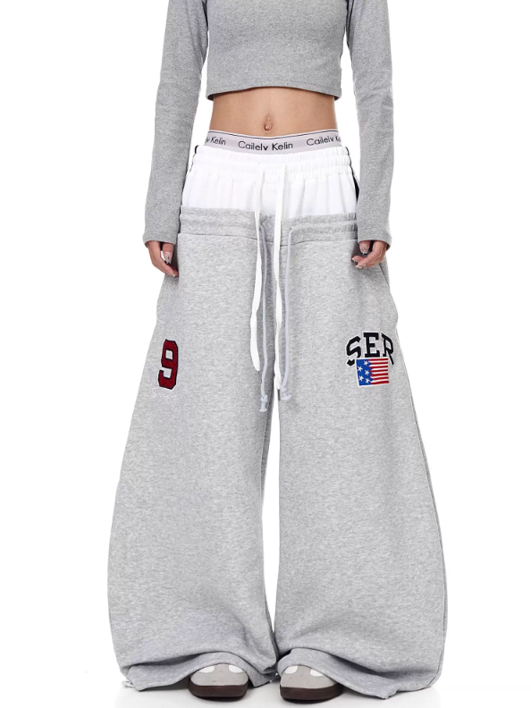 Layered-Waist Logo Buggy Sweat Pants MB7455