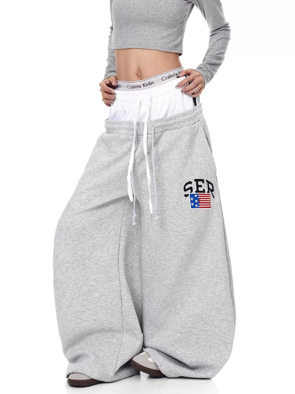 Layered-Waist Logo Buggy Sweat Pants MB7455