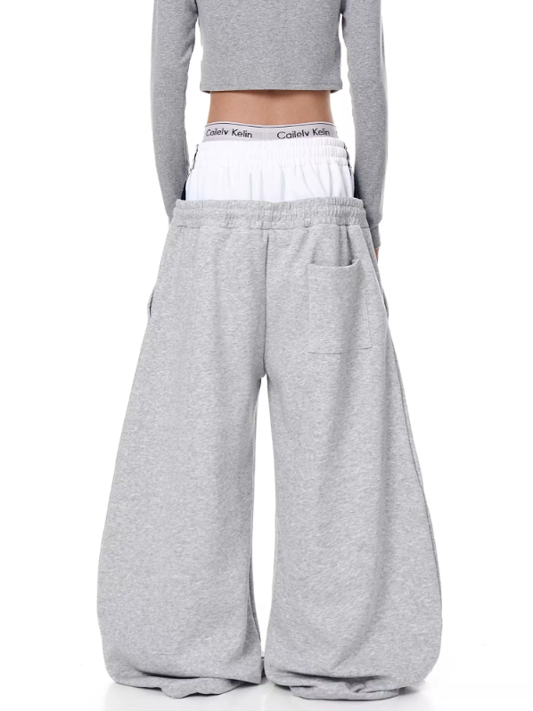Layered-Waist Logo Buggy Sweat Pants MB7455