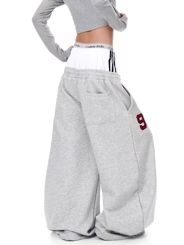 Layered-Waist Logo Buggy Sweat Pants MB7455