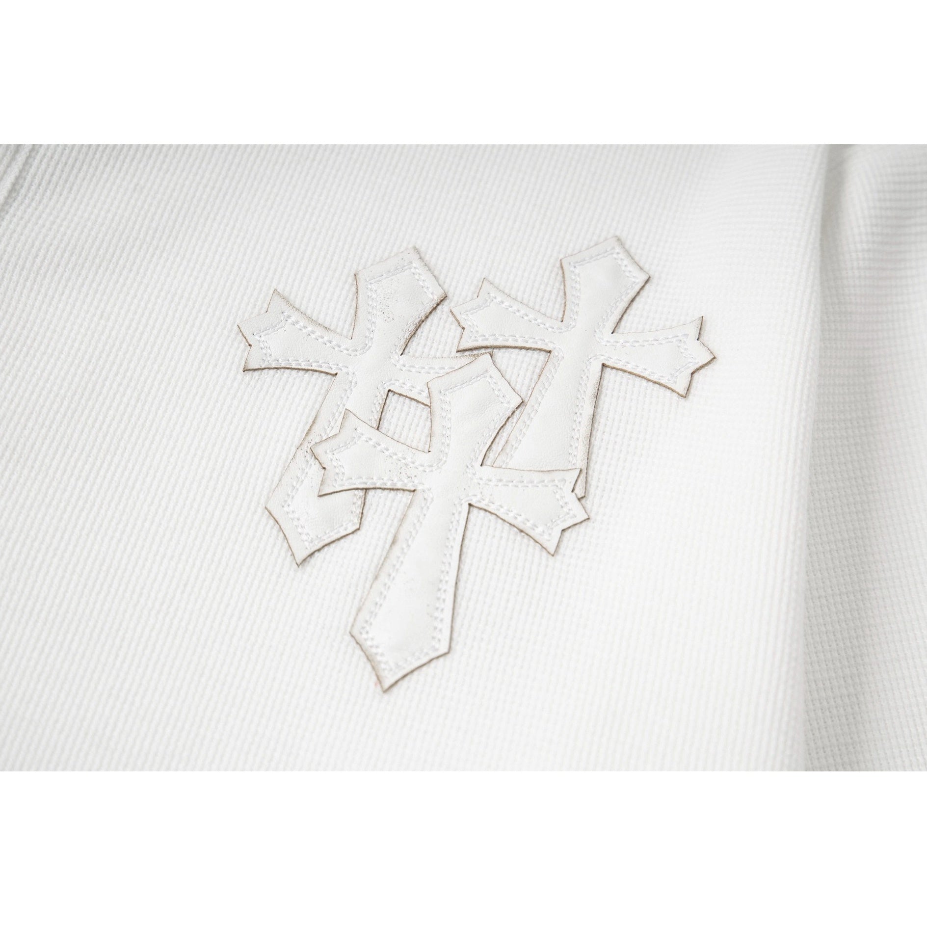 Cross Patchwork Waffle Henry Long Sleeve T-Shirt MB7421