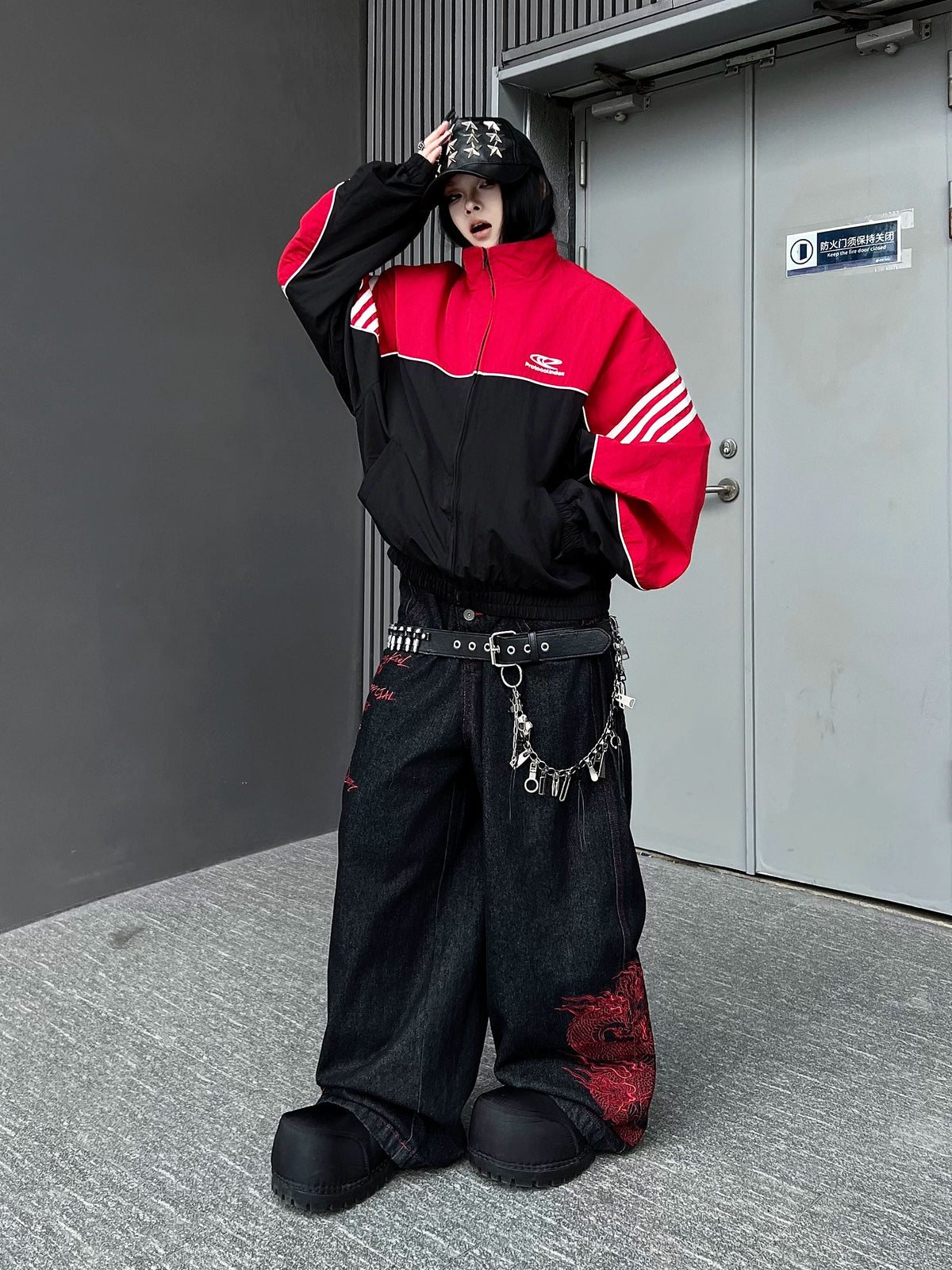 Bicolor Line Design Track Jacket MB7458