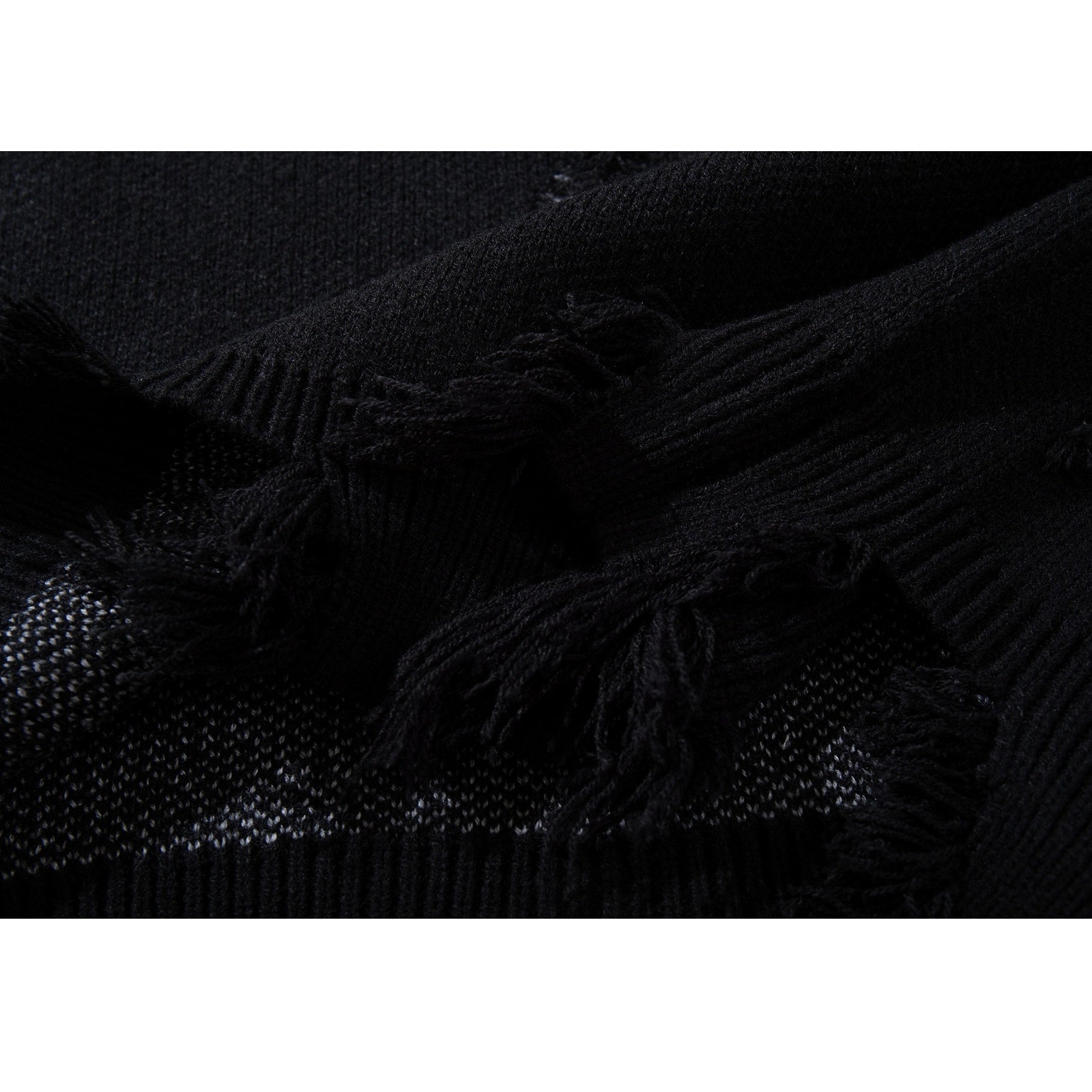 Ripped Tassel Jacquard Sweater MB7417