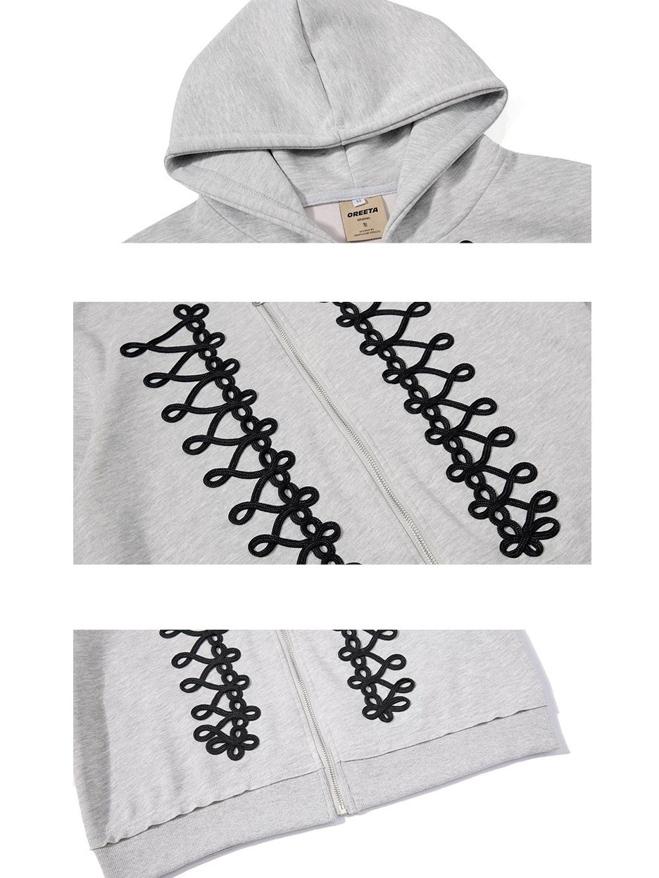 Code Embroidery Zip Hooded Parka MB7442