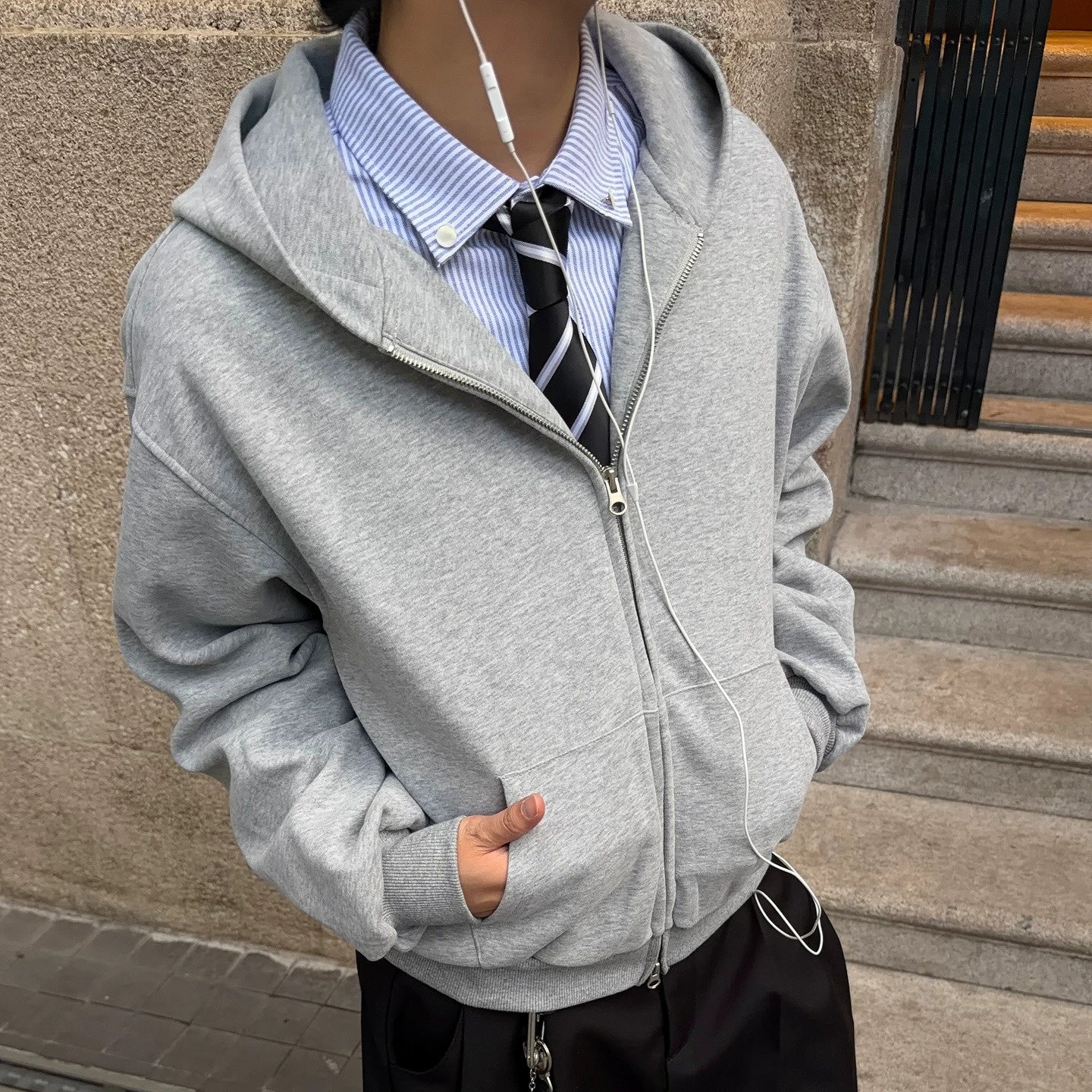 Double Zip Short Hooded Parka MB7399