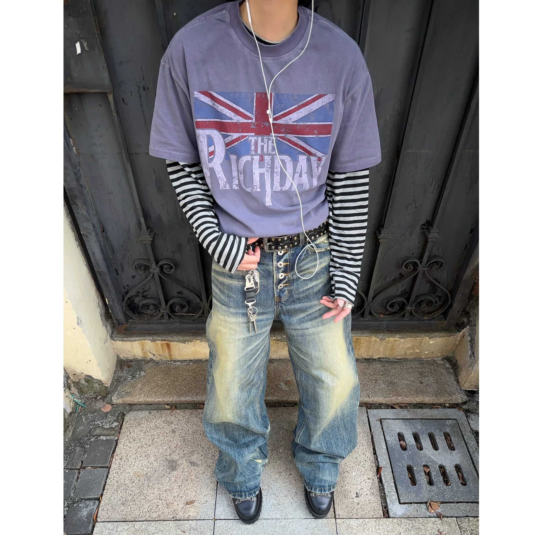 Fade Union Jack Graphic T-Shirt MB7395