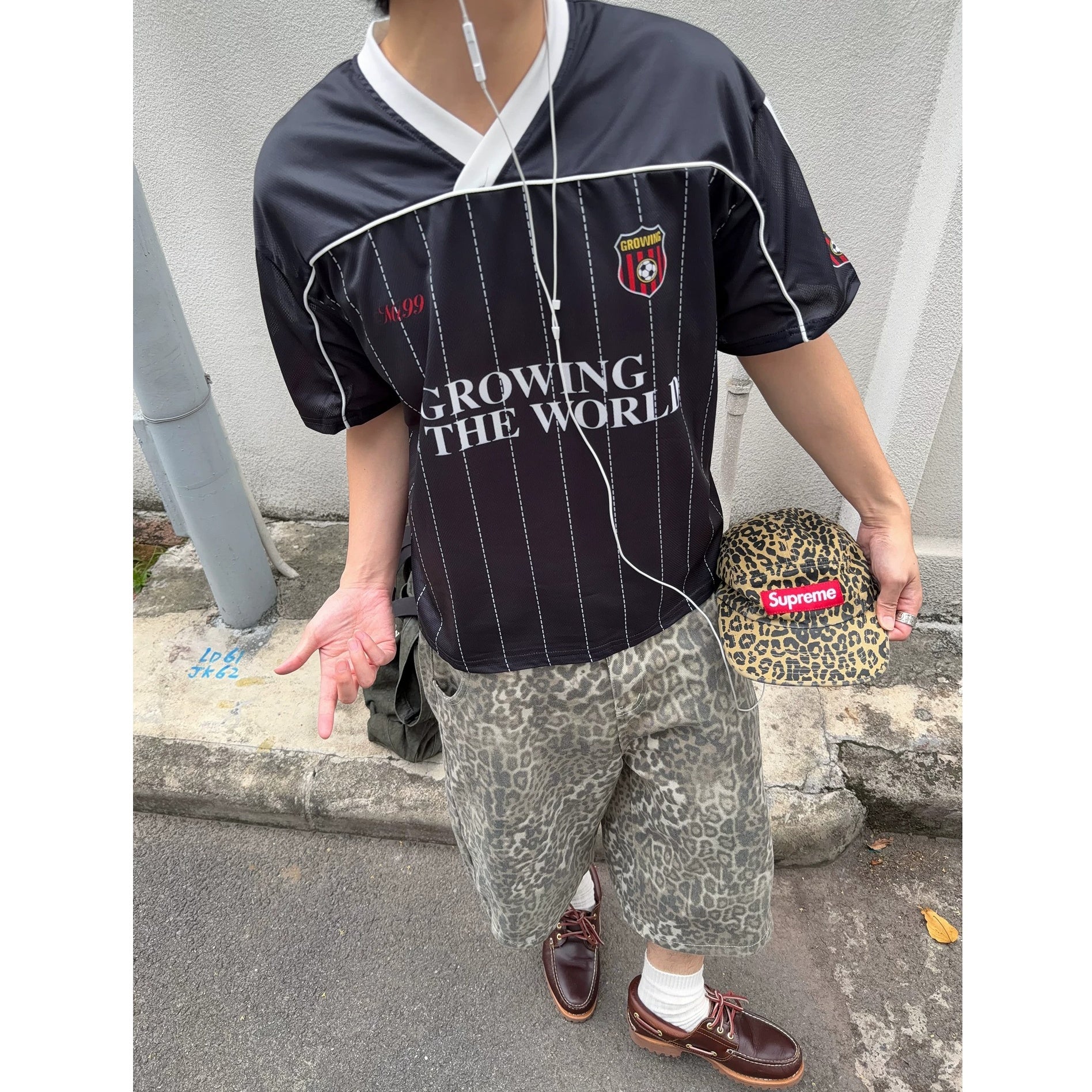 Alphanumeric Print Oversized Game Shirt MB7387