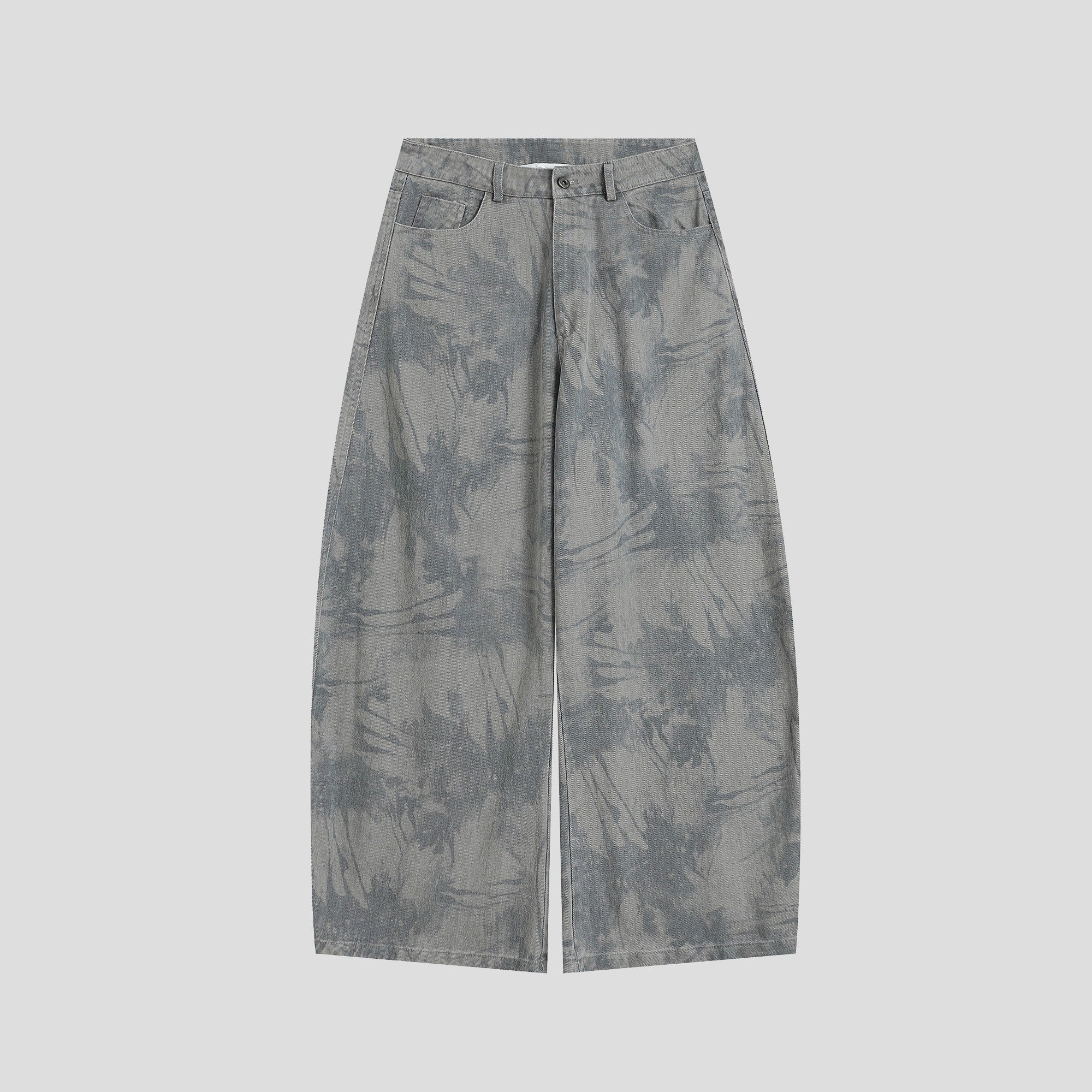 Splashed Ink Tie-dye Wide-Leg Jeans IN7070