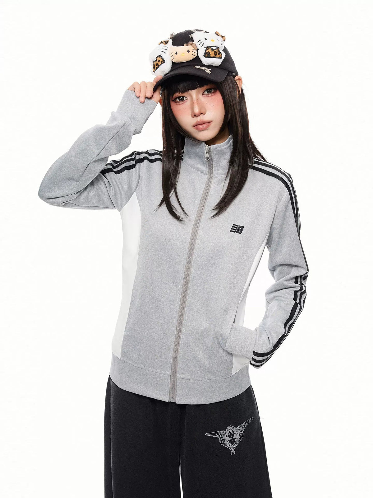 Retro Sporty Line Stand-Collar Zip Jacket MB7466