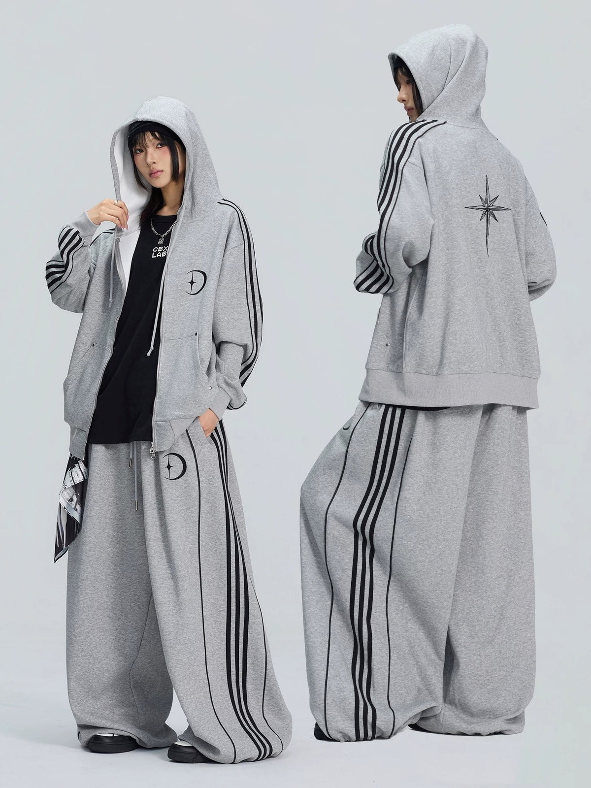【上下別売り】Star＆Moon Graphic Side-Line Sweat Set-up MB7446