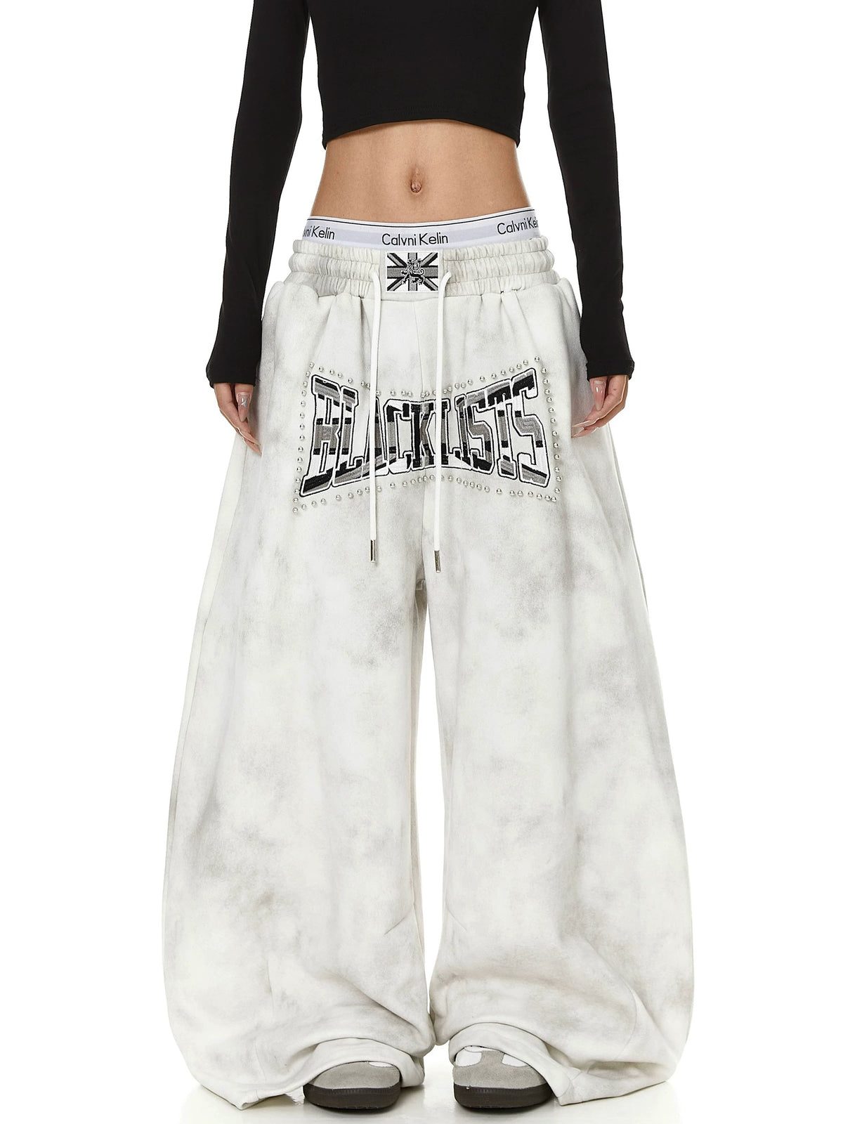 Heavy-Duty Beaded Letter Sweat Pants MB7449