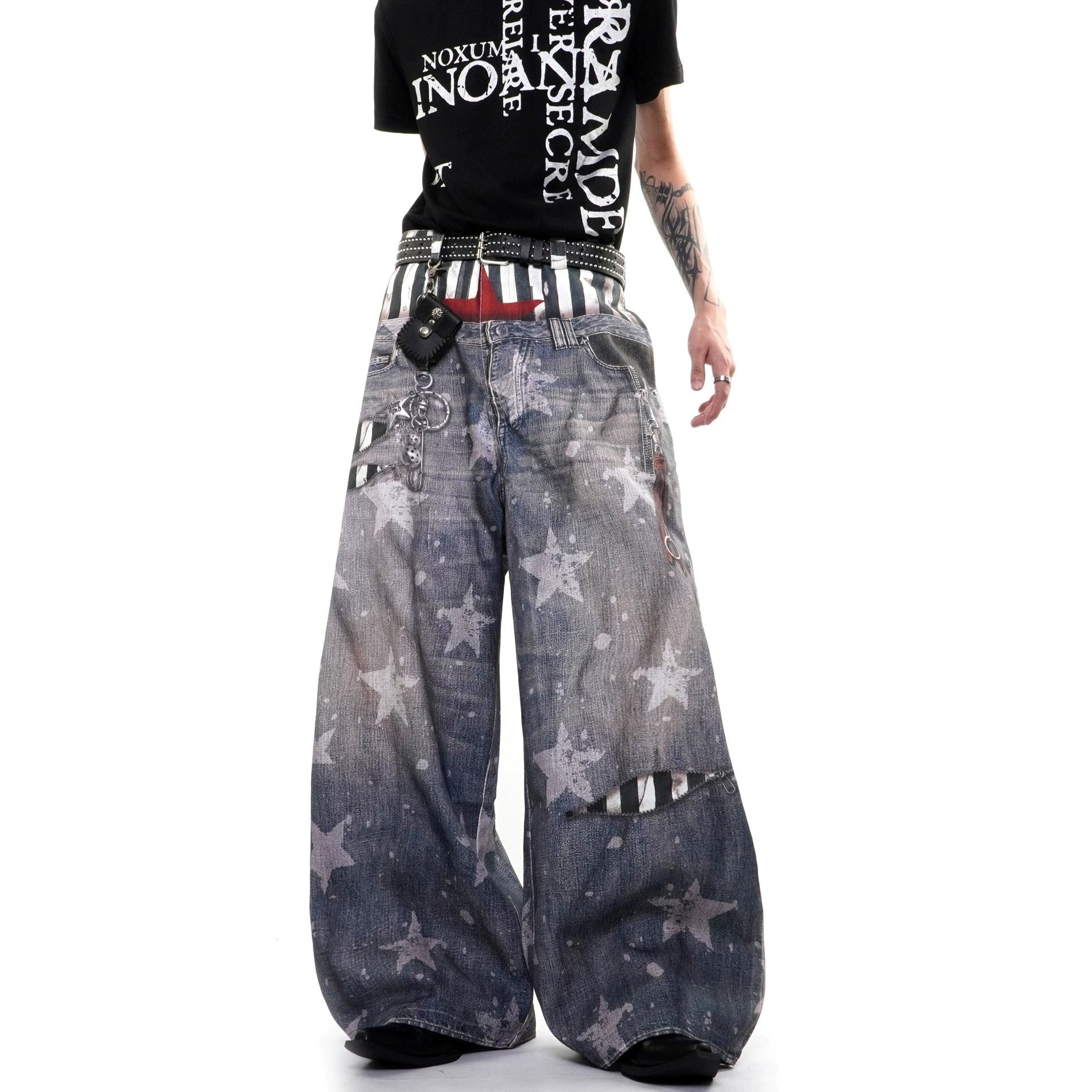 Star Printed Double-Waist Curve Jeans MB7424