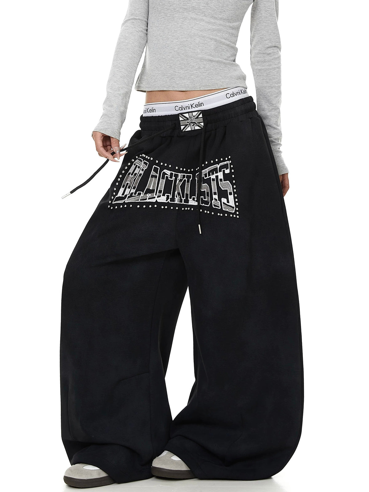 Heavy-Duty Beaded Letter Sweat Pants MB7449