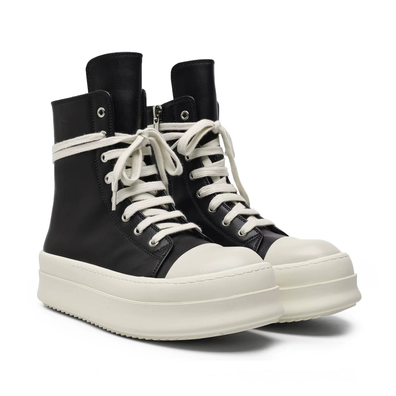 High-Top Zipper Design Lace-up Sneaker MB7429