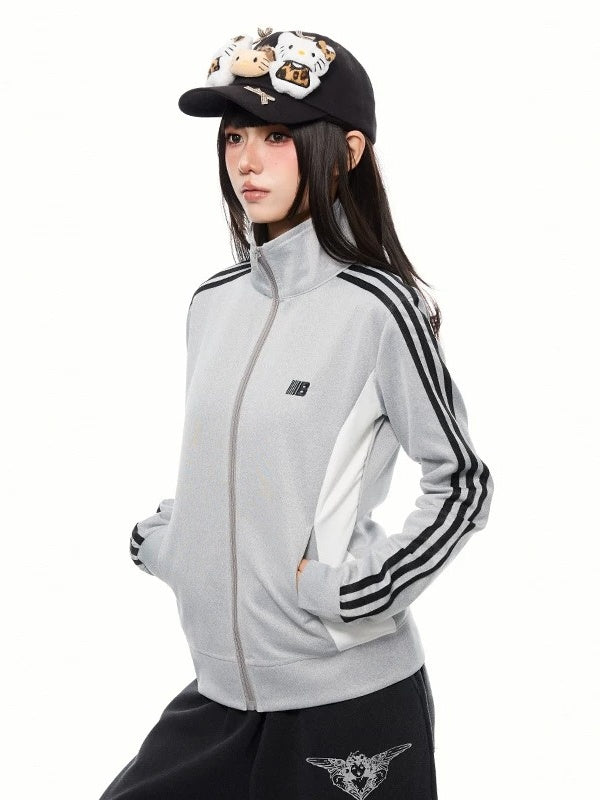 Retro Sporty Line Stand-Collar Zip Jacket MB7466