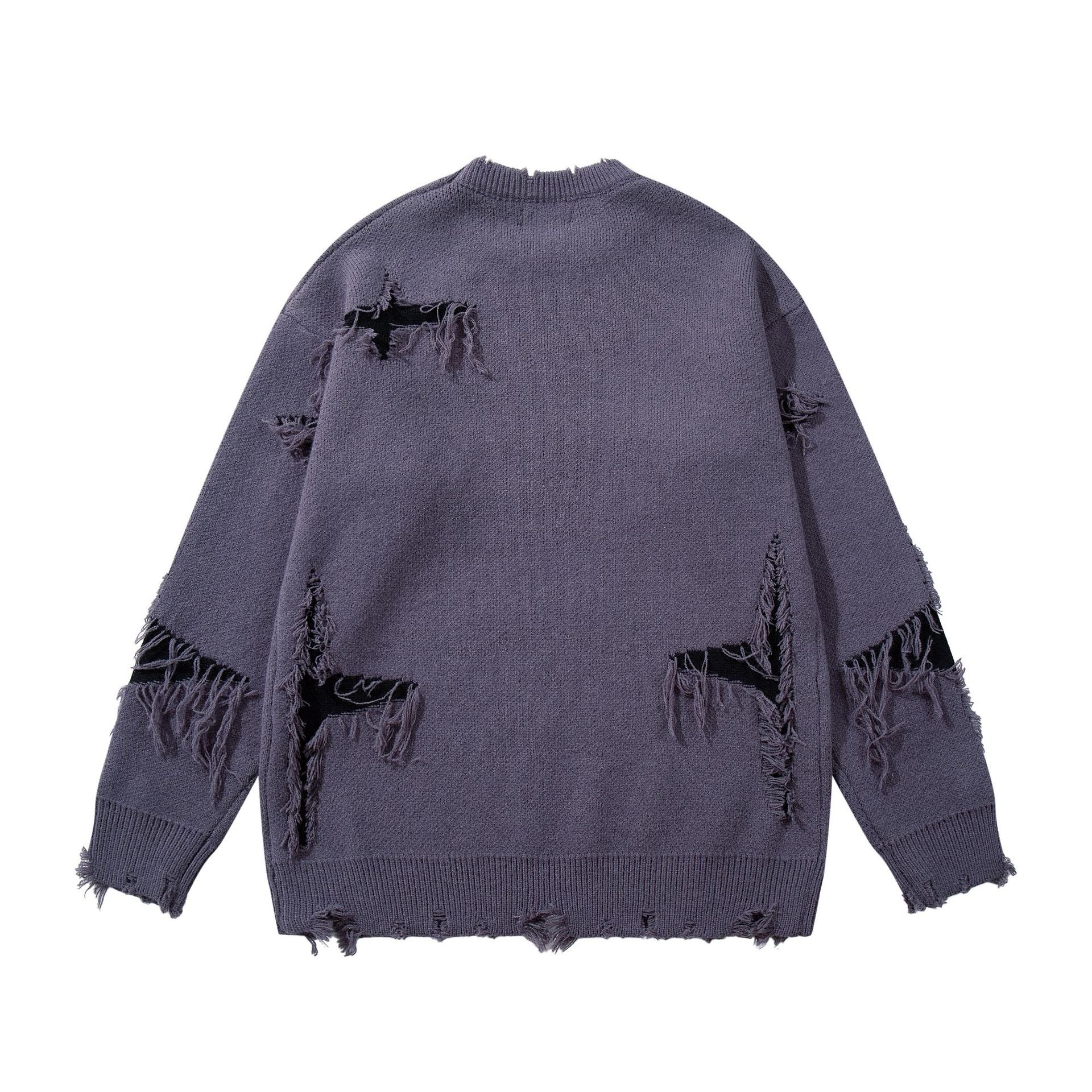 Damaged Skull Jacquard Sweater MB7416