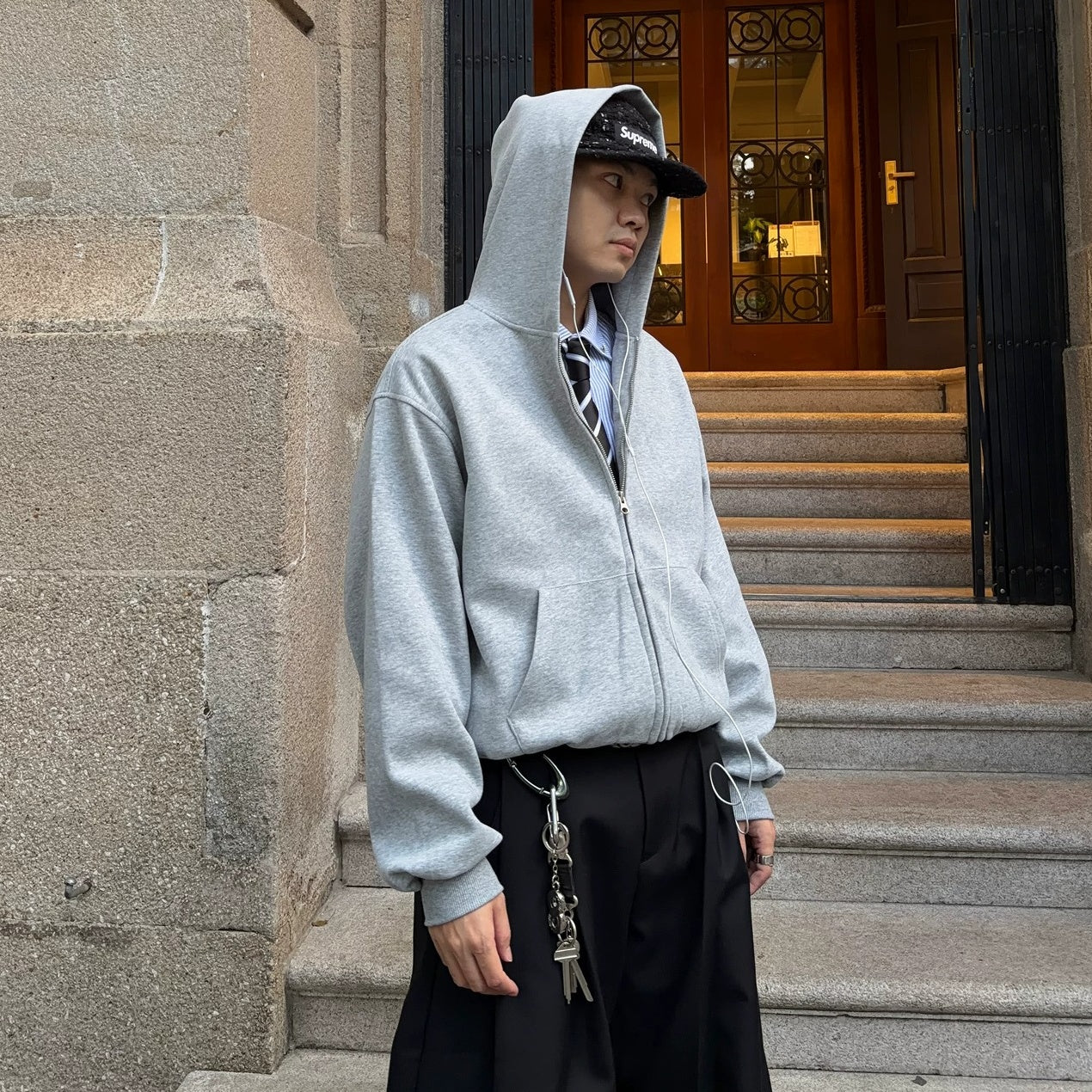 Double Zip Short Hooded Parka MB7399