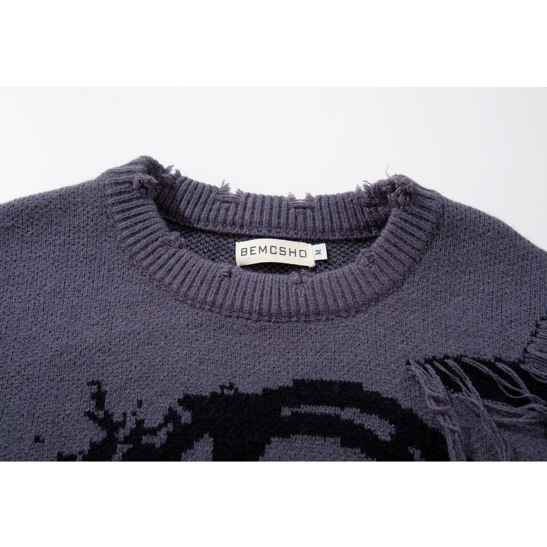 Damaged Skull Jacquard Sweater MB7416